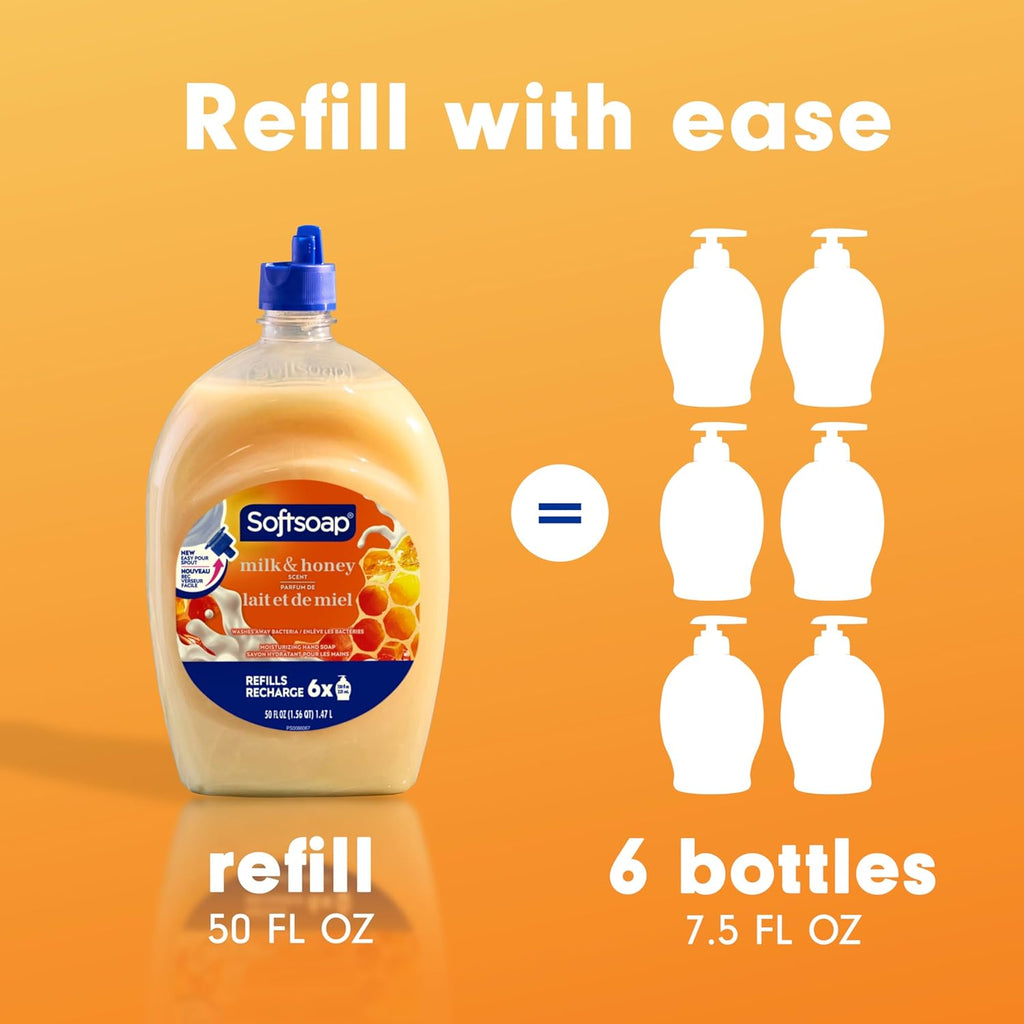 Softsoap Antibacterial Liquid Hand Soap Refill, White Tea & Berry Scented Hand Soap, 50 Ounce(Packaging May Vary)