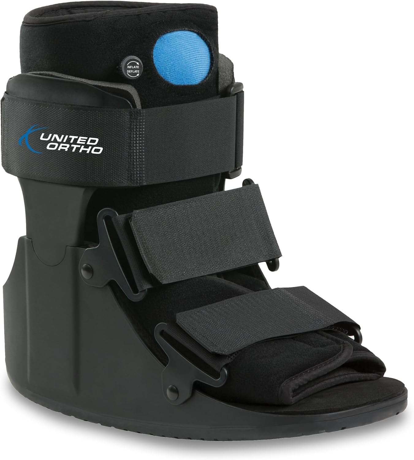 United Ortho USA14115 Short Air Cam Walker Fracture Boot, Medium, Black