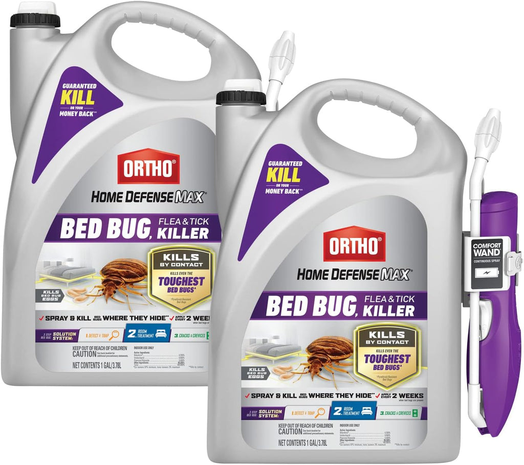 Ortho Home Defense Max Bed Bug, Flea and Tick Killer with Comfort Wand, Bed Bug Spray, Kills Bed Bug Eggs, Fleas and Ticks, 1 gal.