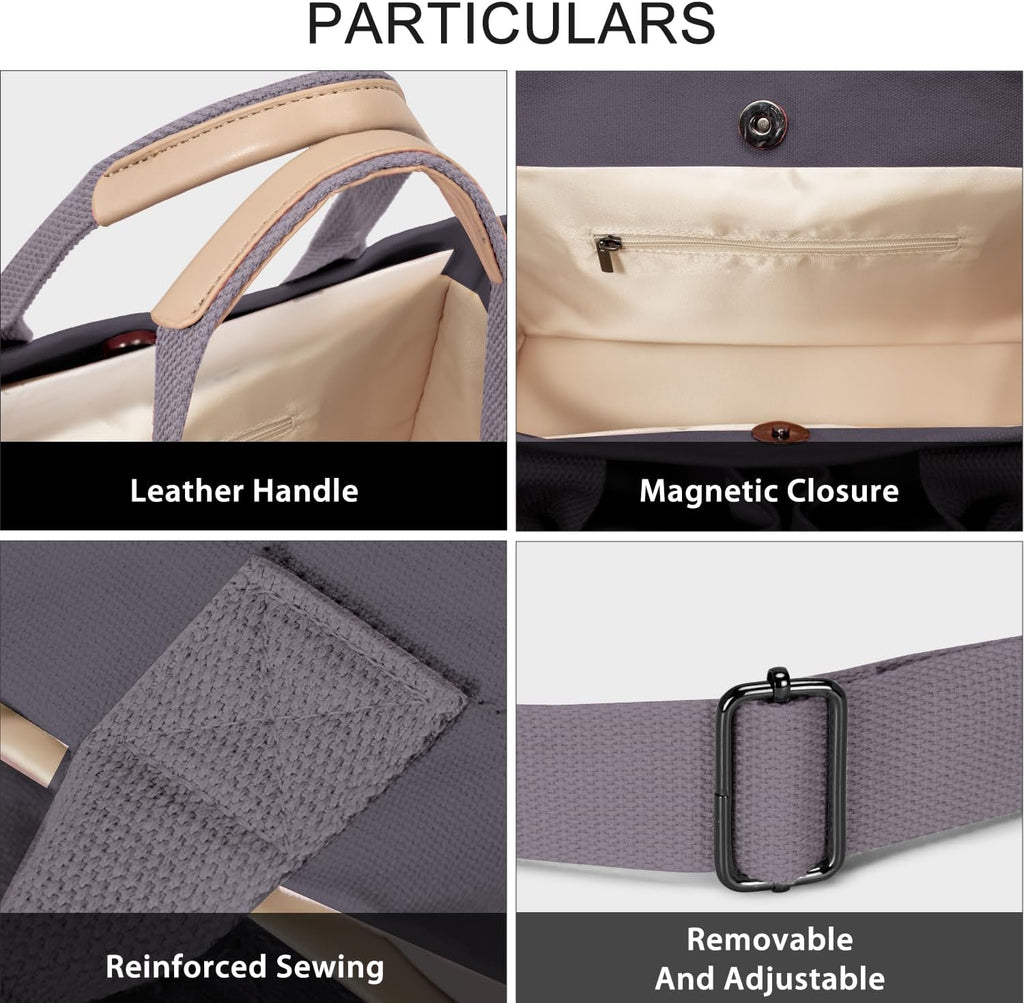 Tote Bags for Women Canvas Tote Purse Crossbody with Pockets Top Handle Shoulder Satchel Bag for Women