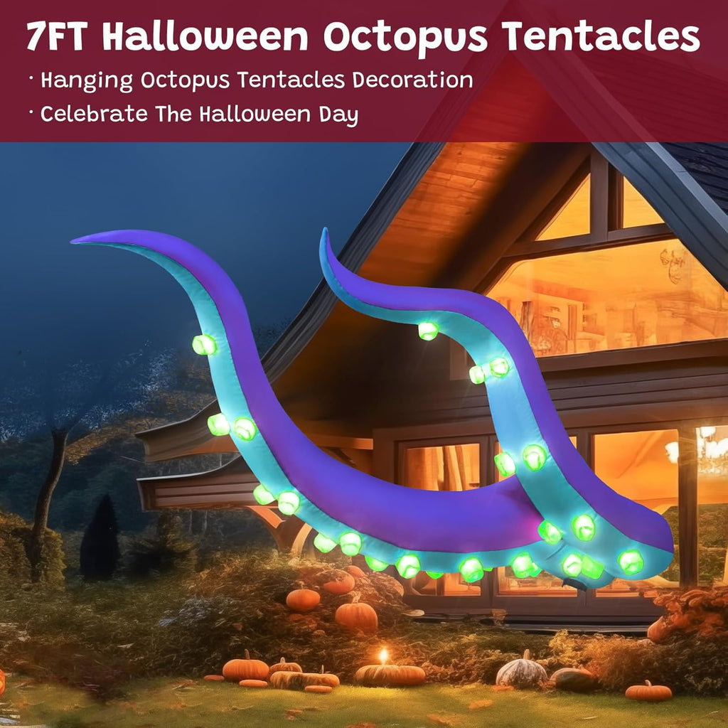 8FT Halloween Inflatables Spider Outdoor Decorations for Yard, Giant Blow up Green Spider with Rotating Fire Flame Light, Large Spooky Spider Props for Halloween Party Garden Lawn House Holiday Decor