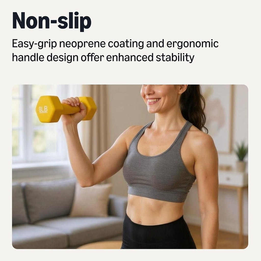 Basics Neoprene Dumbbell Hand Weights for Exercise and Muscle Toning