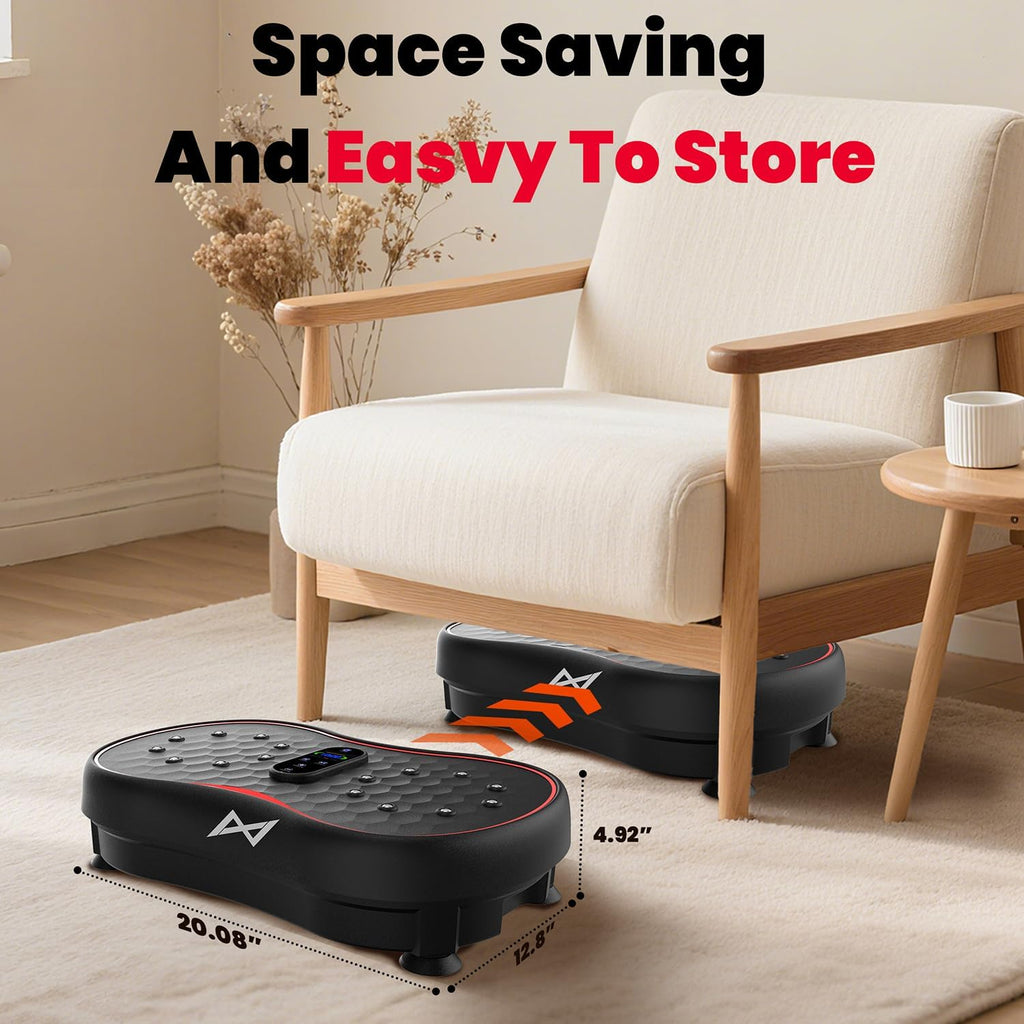 AXV Vibration Plate Fitness Platform Exercise Machine Vibrating Shaking Full Body Shaker Workout Vibrate Stand Shake Board Sport Gym for Weight Loss Fat Burner for Women Men
