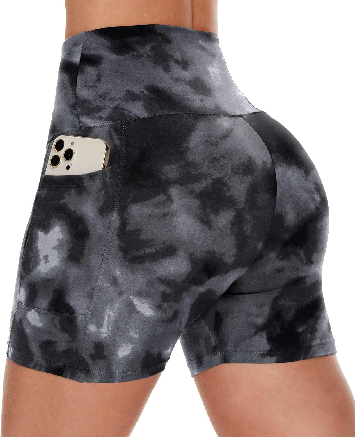 CAMPSNAIL Biker Shorts Women with Pockets - 3"/5"/8" High Waisted Workout Spandex Tummy Control Gym Running Yoga Shorts