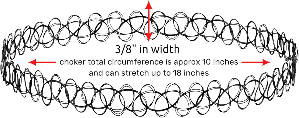 BodyJ4You 2PC Tattoo Choker Necklace - 90s Choker Necklace Women - 2000s Y2K Black Chokers Rainbow Choker - Butterfly Ying Yang Unicorn Rainbow Charms - Stretchy Elastic Necklace