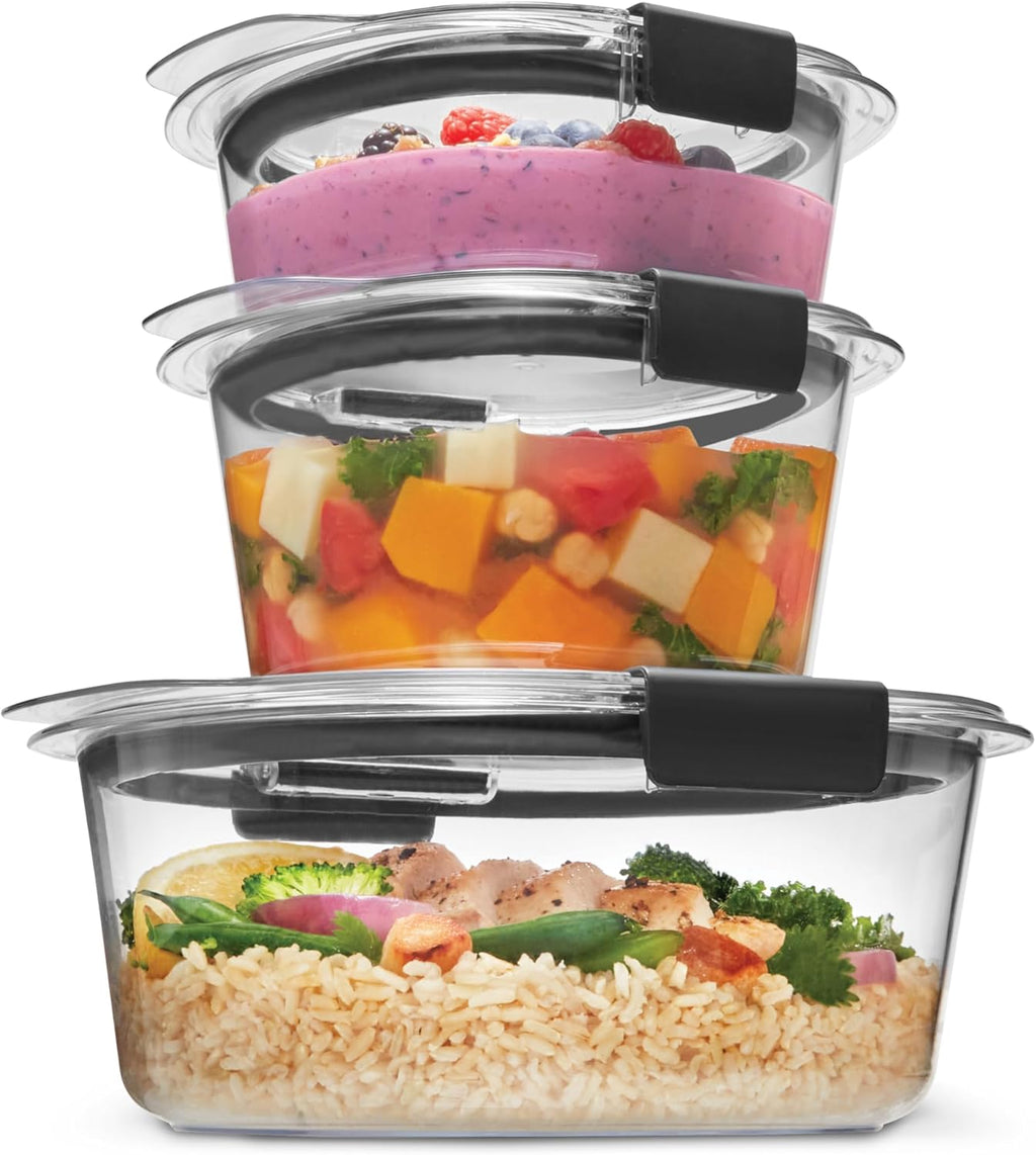 Rubbermaid Brilliance Food Storage Containers BPA Free Airtight Lids Ideal for Lunch Meal Prep & Leftovers Set of 5 (3.2 Cup)