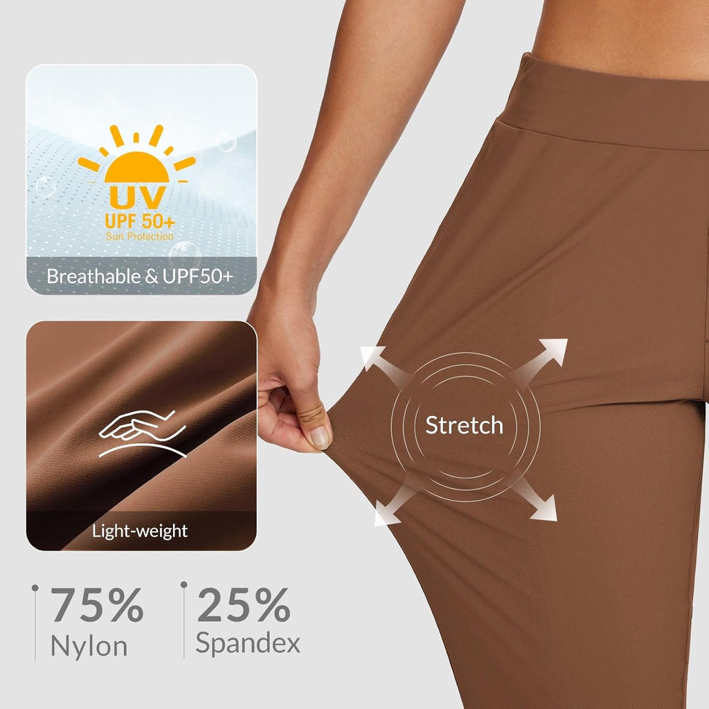 baleaf Womens Travel Pants Lightweight Stretch with Zipper Pockets Petite Ankle Dressy Golf Work Business Casual Slacks