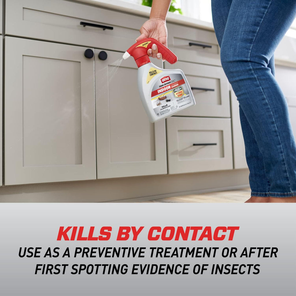 Ortho Home Defense Max Indoor Insect Barrier with Extended Reach Comfort Wand, Kills Ants, Roaches, Spiders, Fleas and Ticks, 1 gal.