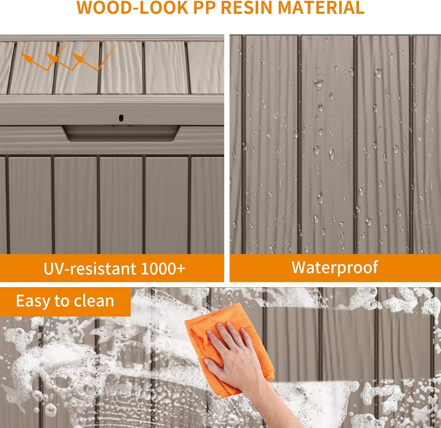 80 Gallon Resin Deck Box, Lockable Patio Outdoor Storage Box for Furniture, Garden Tools and Tools Storage, Waterproof Outside Storage Box - Black