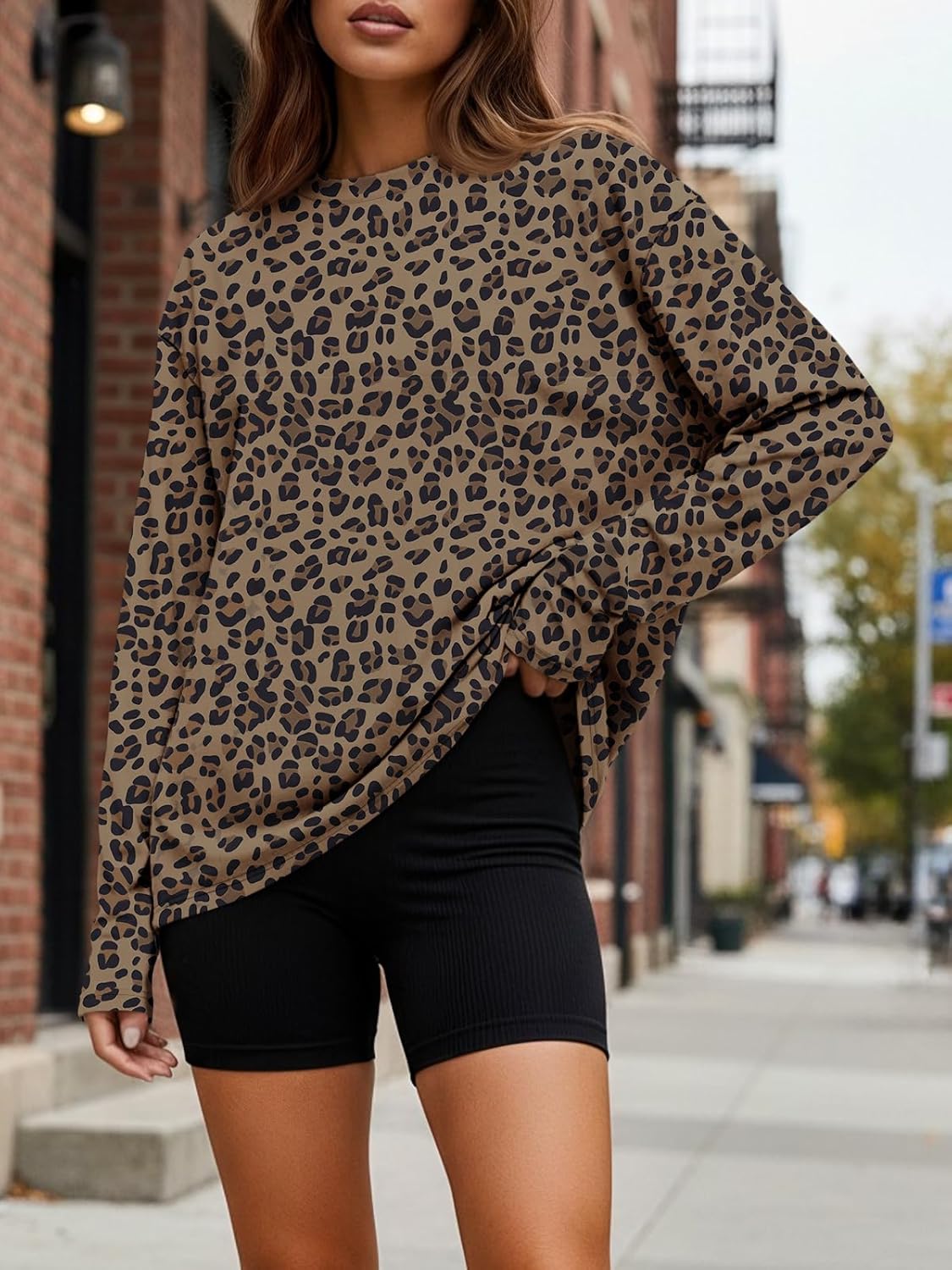 Trendy Queen Womens Oversized Long Sleeve T Shirts 2025 Basic Crewneck Tee Fall Tops Casual Workout Y2K Clothes