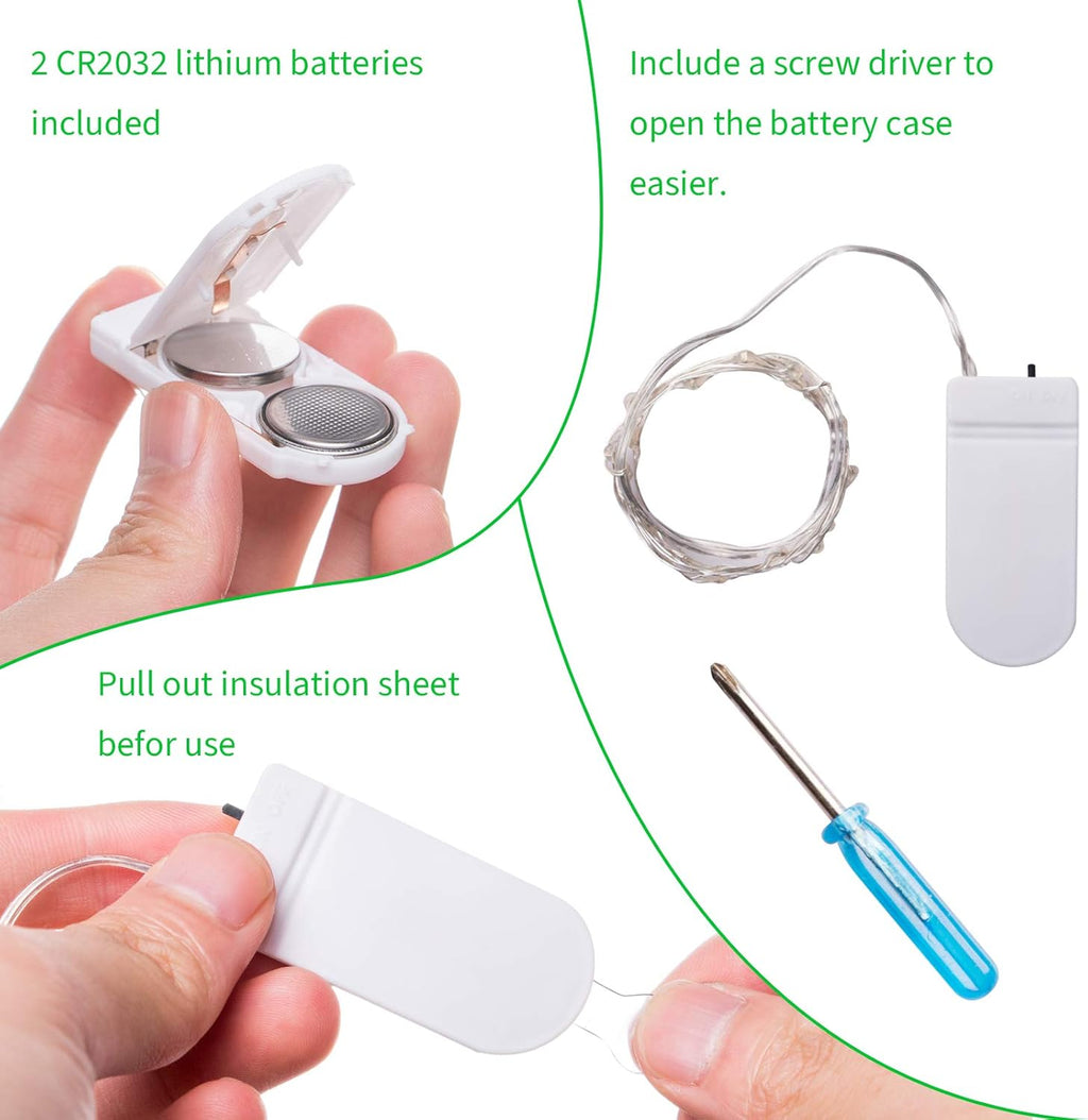 Brightown 12 Pack LED Fairy Lights Battery Operated String Lights - 7ft 20LED Waterproof Silver Wire Firefly Starry Moon Lights for DIY Crafts Wedding Table Centerpieces Party Bedroom Christmas