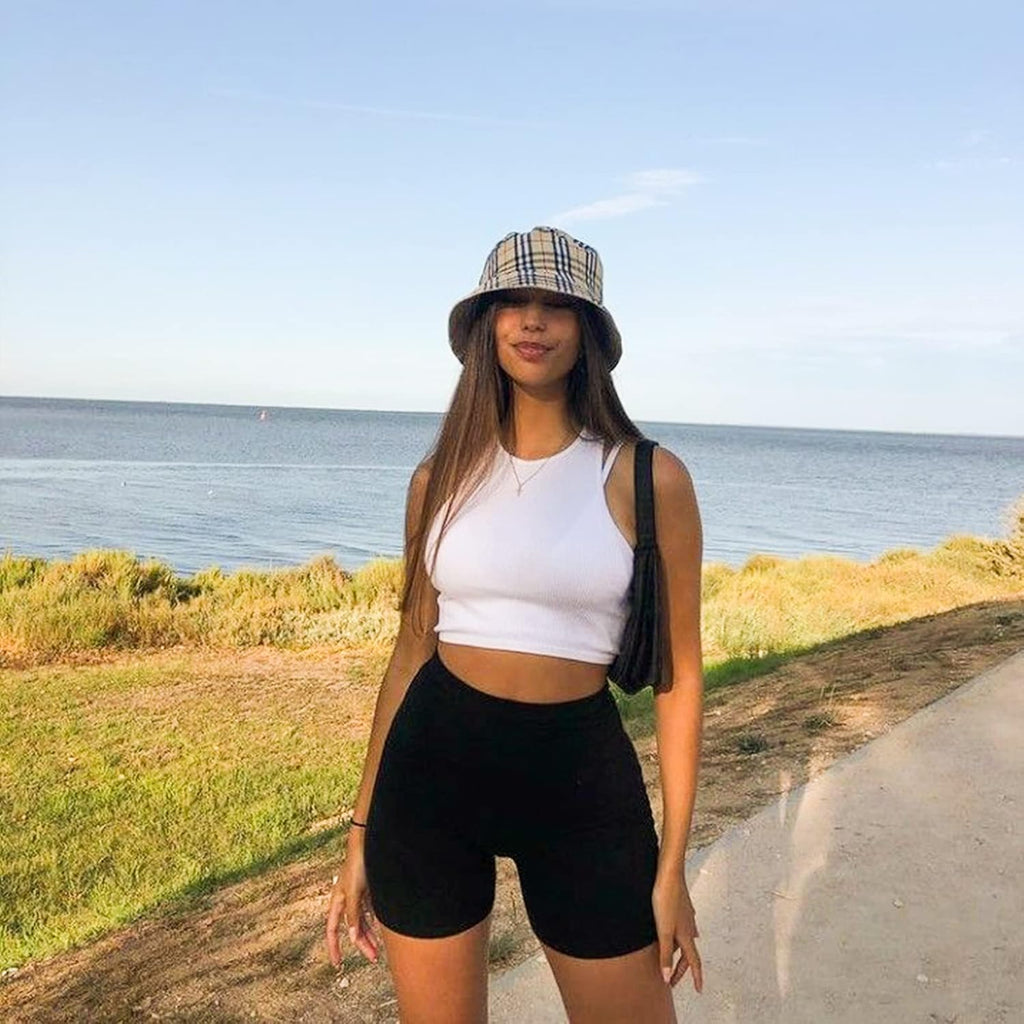 FULLSOFT High Waisted Biker Shorts for Women-5" Tummy Control Fitness Athletic Workout Running Yoga Gym Shorts