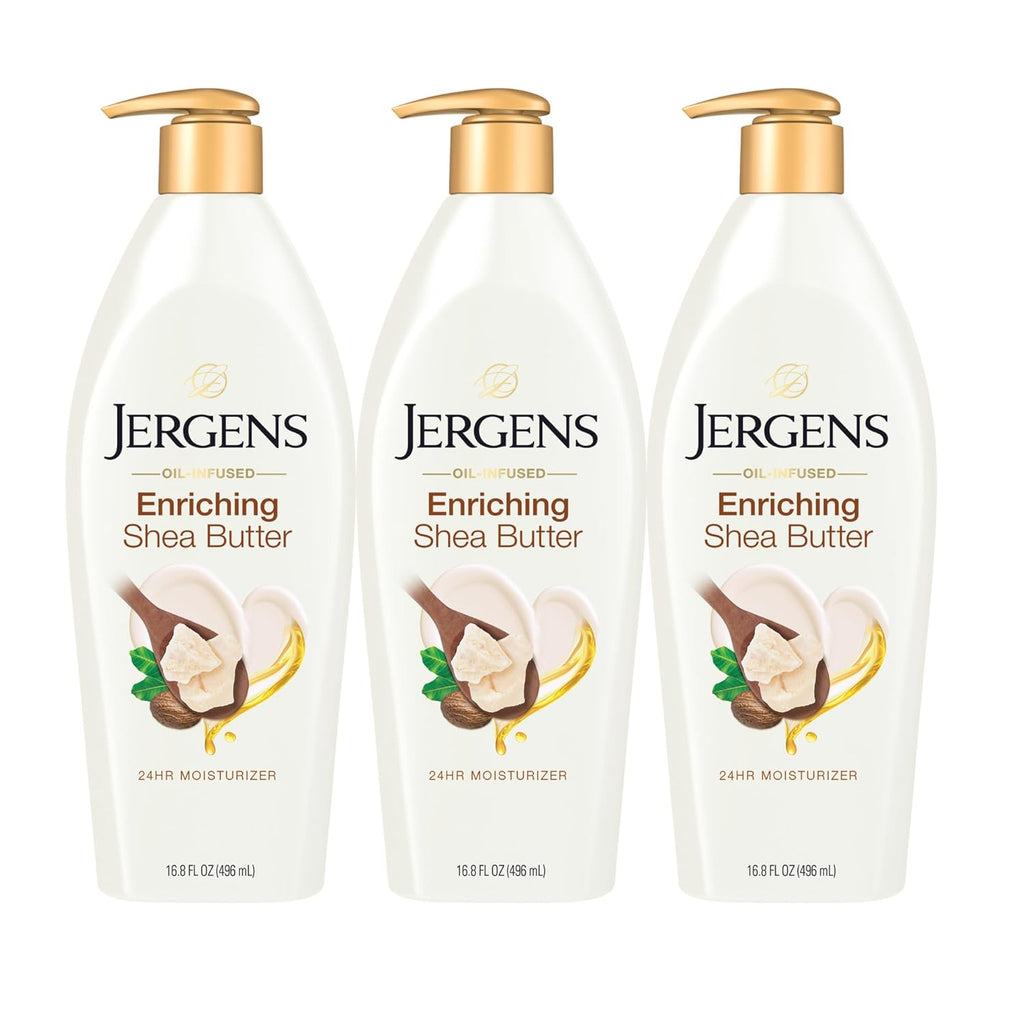 Jergens Shea Butter Hand and Body Lotion, Deep Conditioning Moisturizer, 3X More Radiant Skin, with Pure Shea Butter, Dermatologist Tested, 26.5 Oz