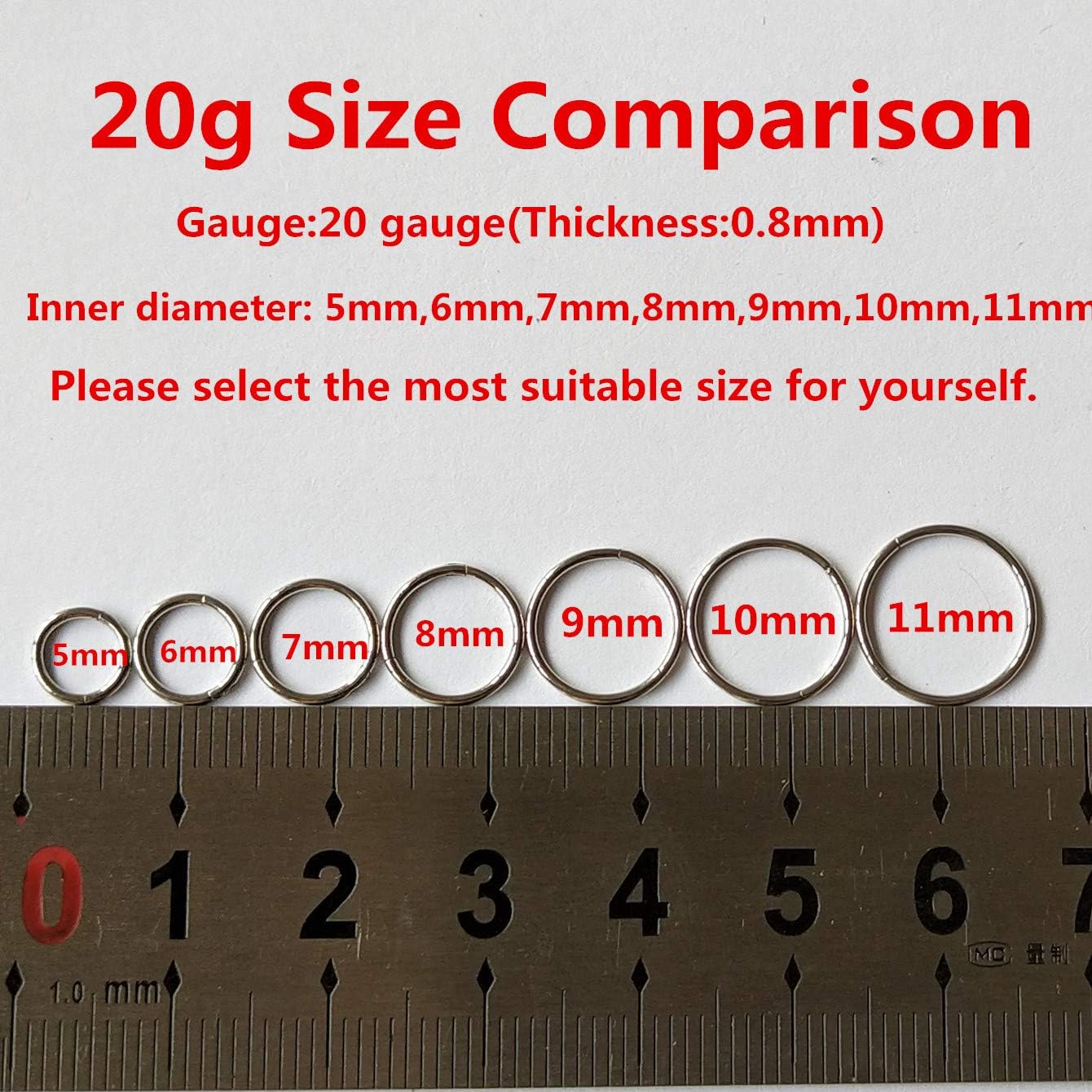 ORANGELOVE Hypoallergenic Nose Rings 20G 18G 16G 14G 12G 10G 8G 316l Surgical Steel Septum Jewelry Hinged Segment Ring Body Piercing Nose Hoop Lip Rings Nose Helix Cartilage Rook Earrings