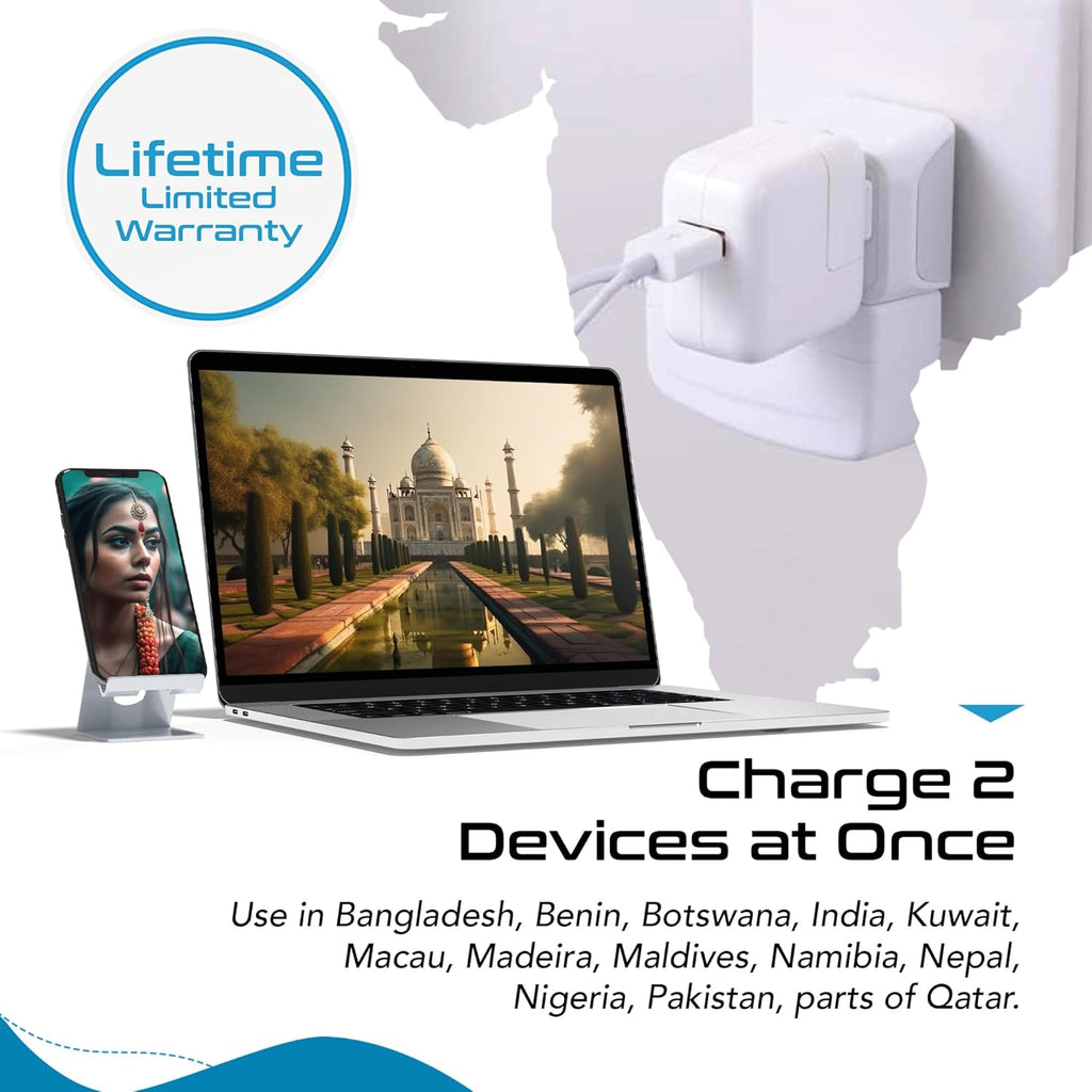 Ceptics Universal Travel Adapter, 35W International Power Adapter with PD & QC 3.0 Dual USB-C, 3 USB Travel Adapter Worldwide, Type I C G A Outlets 110V 220V A/C - EU Euro US UK (11-KU)