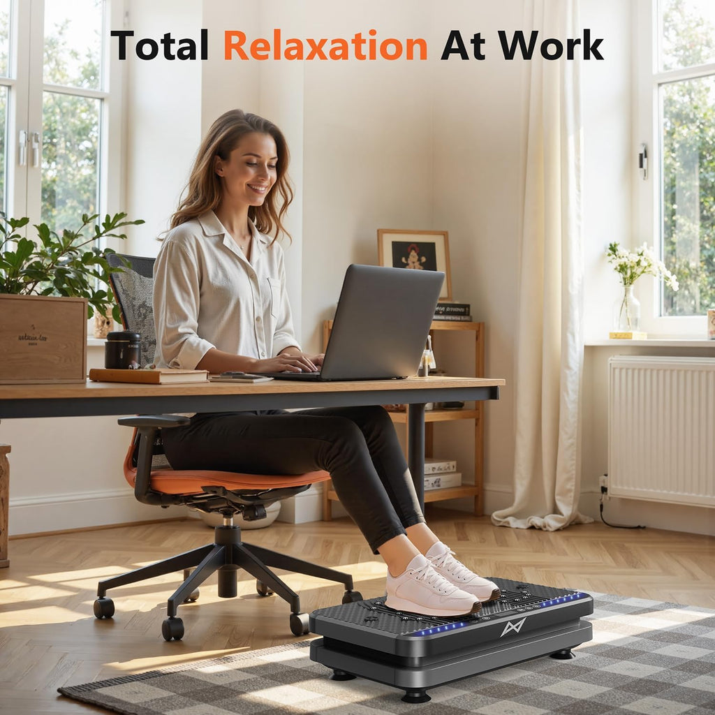 AXV Vibration Plate Fitness Platform Exercise Machine Vibrating Shaking Full Body Shaker Workout Vibrate Stand Shake Board Sport Gym for Weight Loss Fat Burner for Women Men