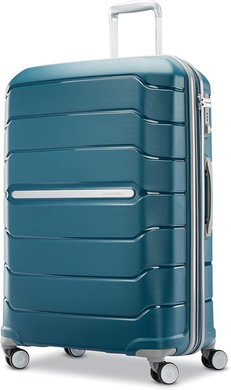 Samsonite Freeform Hardside Carry-On Luggage with Spinner Wheels - Hardshell Suitcase - TSA, Airline-Approved - Expandable Hard Shell, Smooth Rolling Wheels for Lightweight Travel - Navy