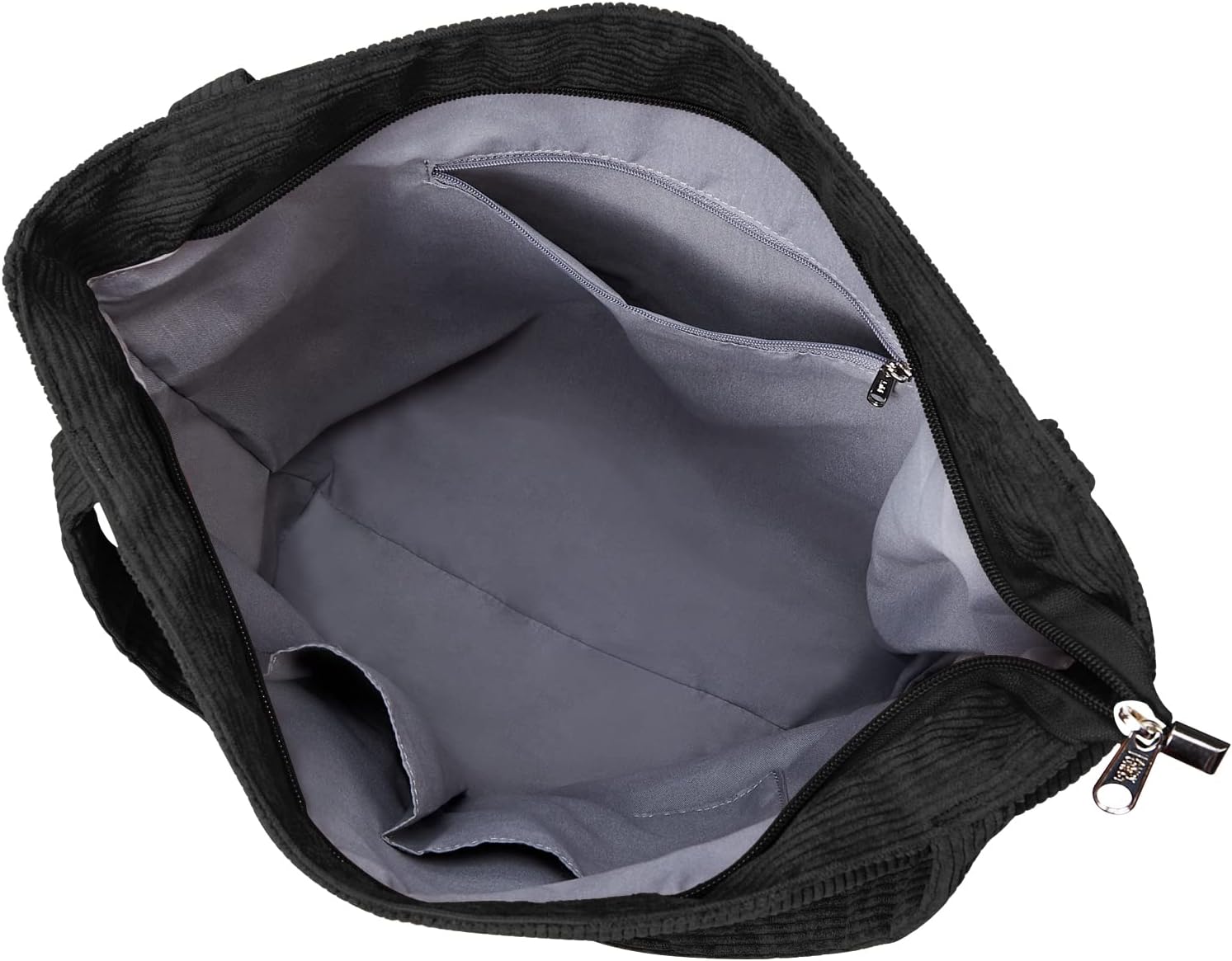 KALIDI Women Corduroy Tote Bag Zipper Casual Tote's Handbag Big Capacity Shoulder Bag with Pockets