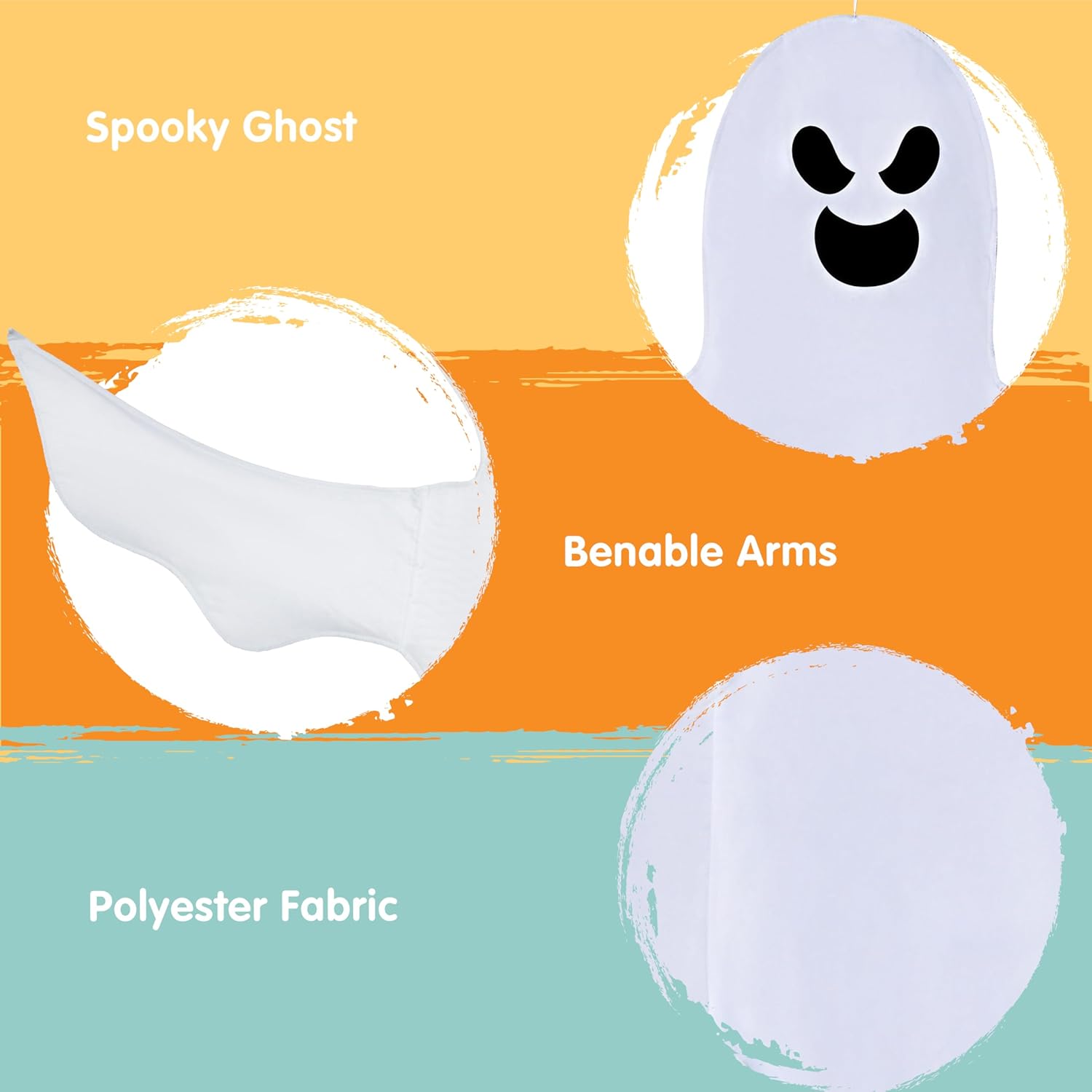 JOYIN 2 Pcs 53" Halloween Decoration Outdoor, Halloween Bendable Hanging Ghost for Lawn, Tree, Pilar Decorations, Tree Wrap Ghost Party Supplies