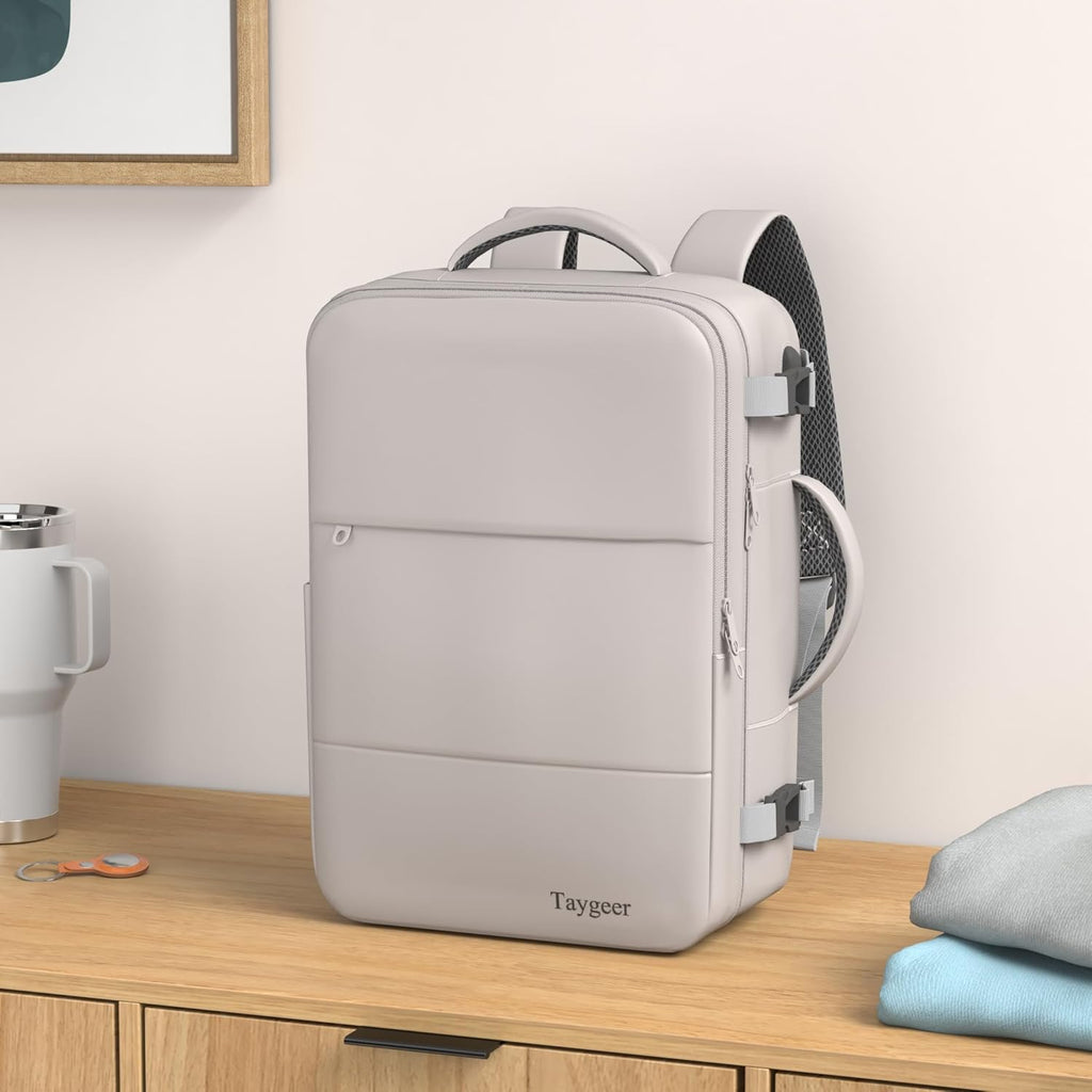 Taygeer Travel Backpack for Women, Carry On Backpack with USB Charging Port & Shoe Pouch, TSA 15.6inch Laptop Mochila Flight Approved, Nurse Bag Casual Daypack for Weekender Business Hiking, Pink