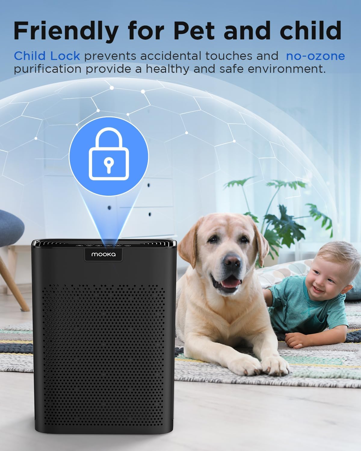 Air Purifiers for Home Large Room 2200 Ft² with Washable Filters, MOOKA HEPA Filter Pet Air Purifier for Bedroom with Fragrance, Air Cleaner for Smoke Dust Pollen Pets Hair Odor, KJ190L White