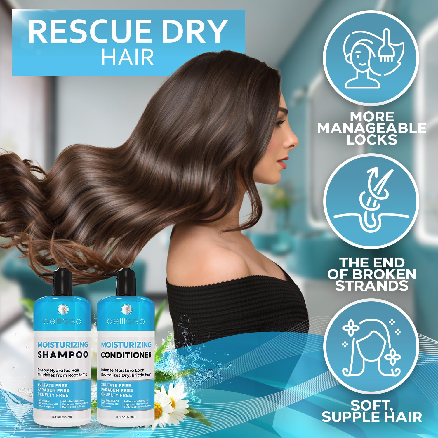 Biotin Shampoo and Conditioner Set - Sulfate and Paraben Free Treatment for Men and Women - Hair Thickening Volumizing Products to Help Boost Thinning Hair with Added Keratin