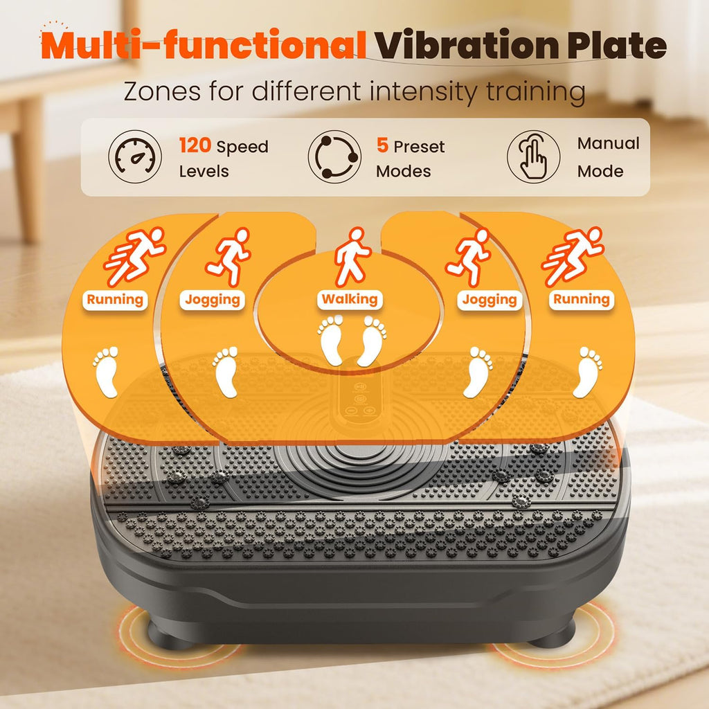 AXV Vibration Plate Fitness Platform Exercise Machine Vibrating Shaking Full Body Shaker Workout Vibrate Stand Shake Board Sport Gym for Weight Loss Fat Burner for Women Men