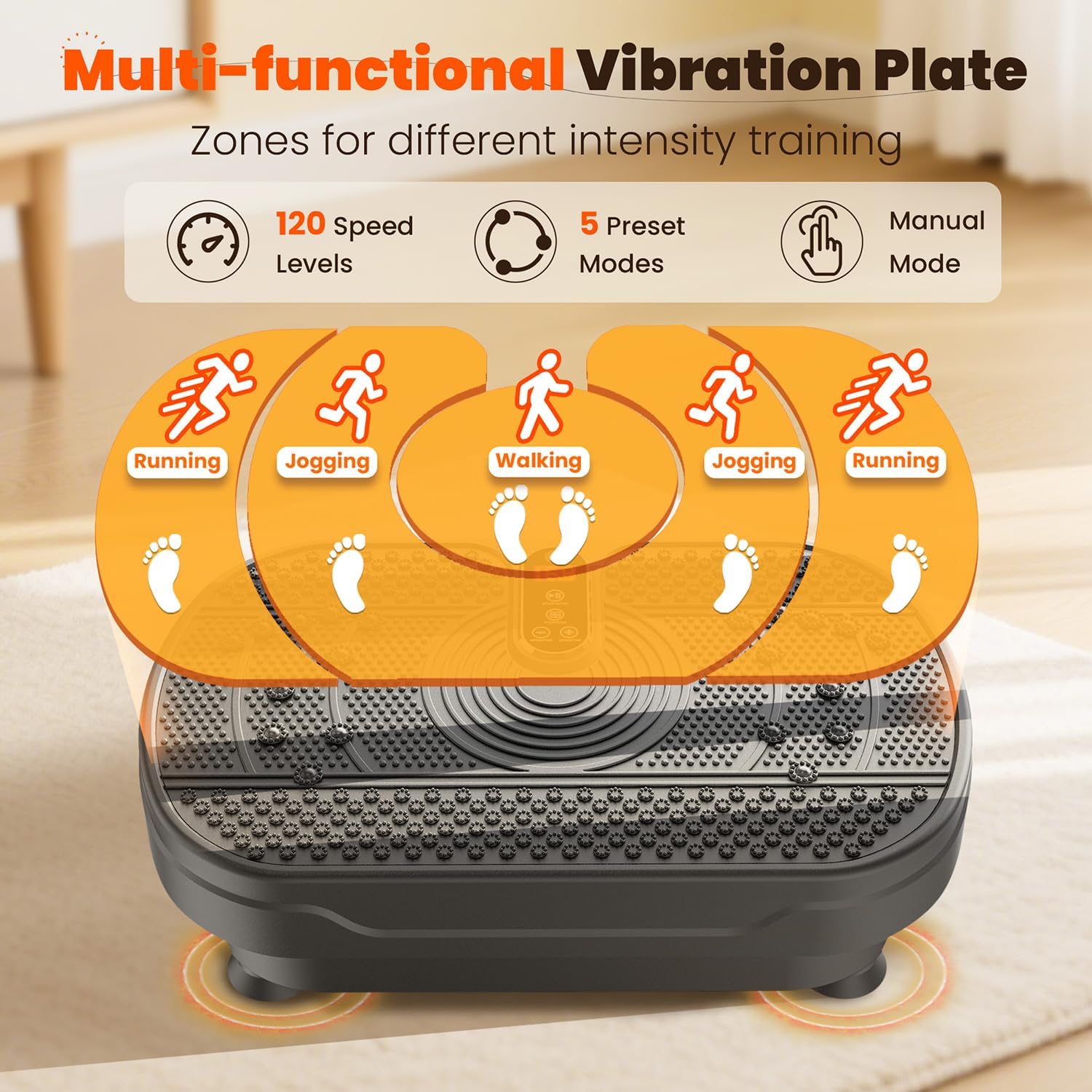 AXV Vibration Plate Fitness Platform Exercise Machine Vibrating Shaking Full Body Shaker Workout Vibrate Stand Shake Board Sport Gym for Weight Loss Fat Burner for Women Men