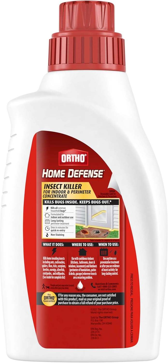 Ortho Home Defense Insect Killer for Indoor and Perimeter2 with Comfort Wand, Controls Ants, Roaches, Spiders and More, 1.33 gal