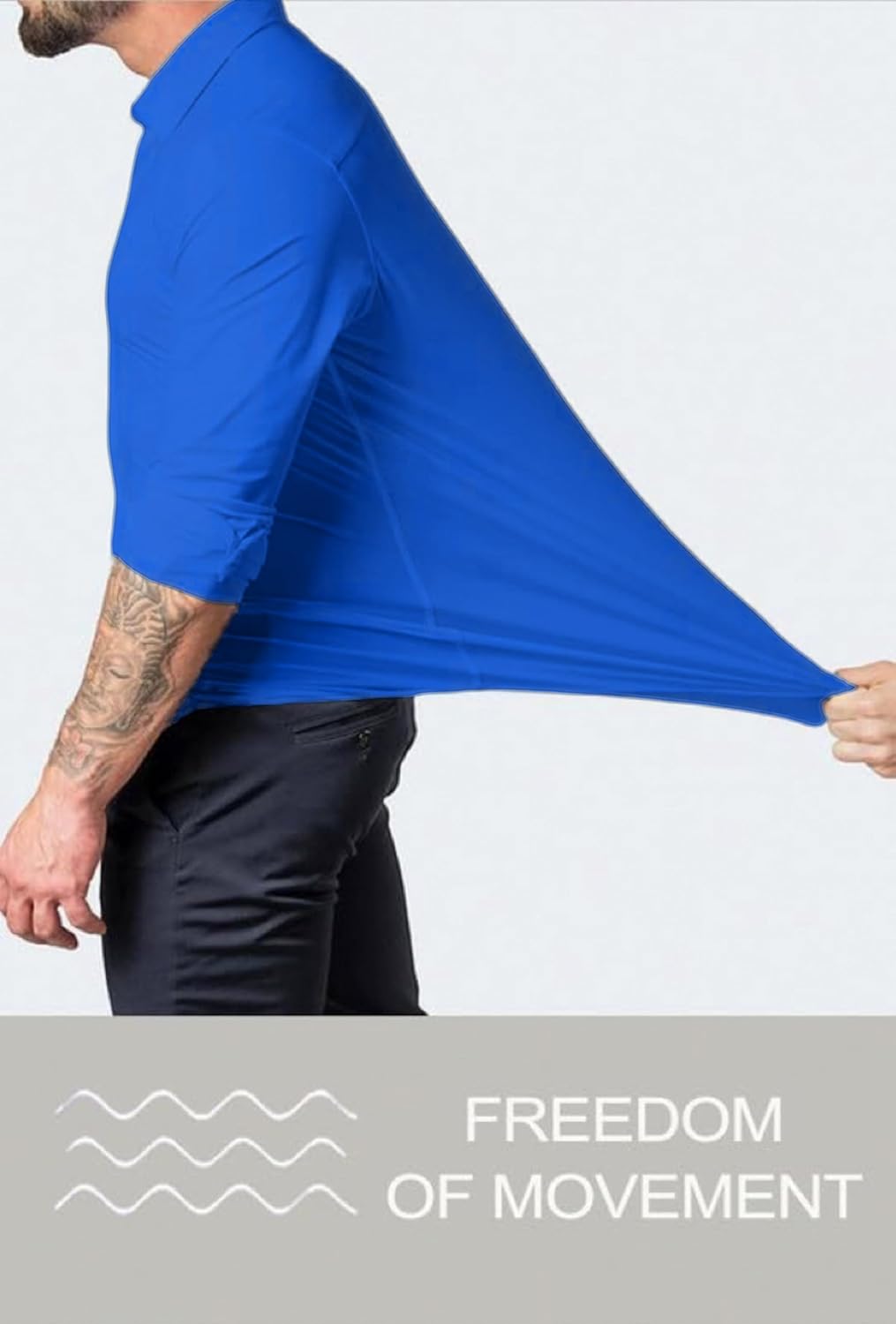 BEILU Stretch Mens Slim Fit Dress Shirts Formal Long Sleeve Button Down Shirts