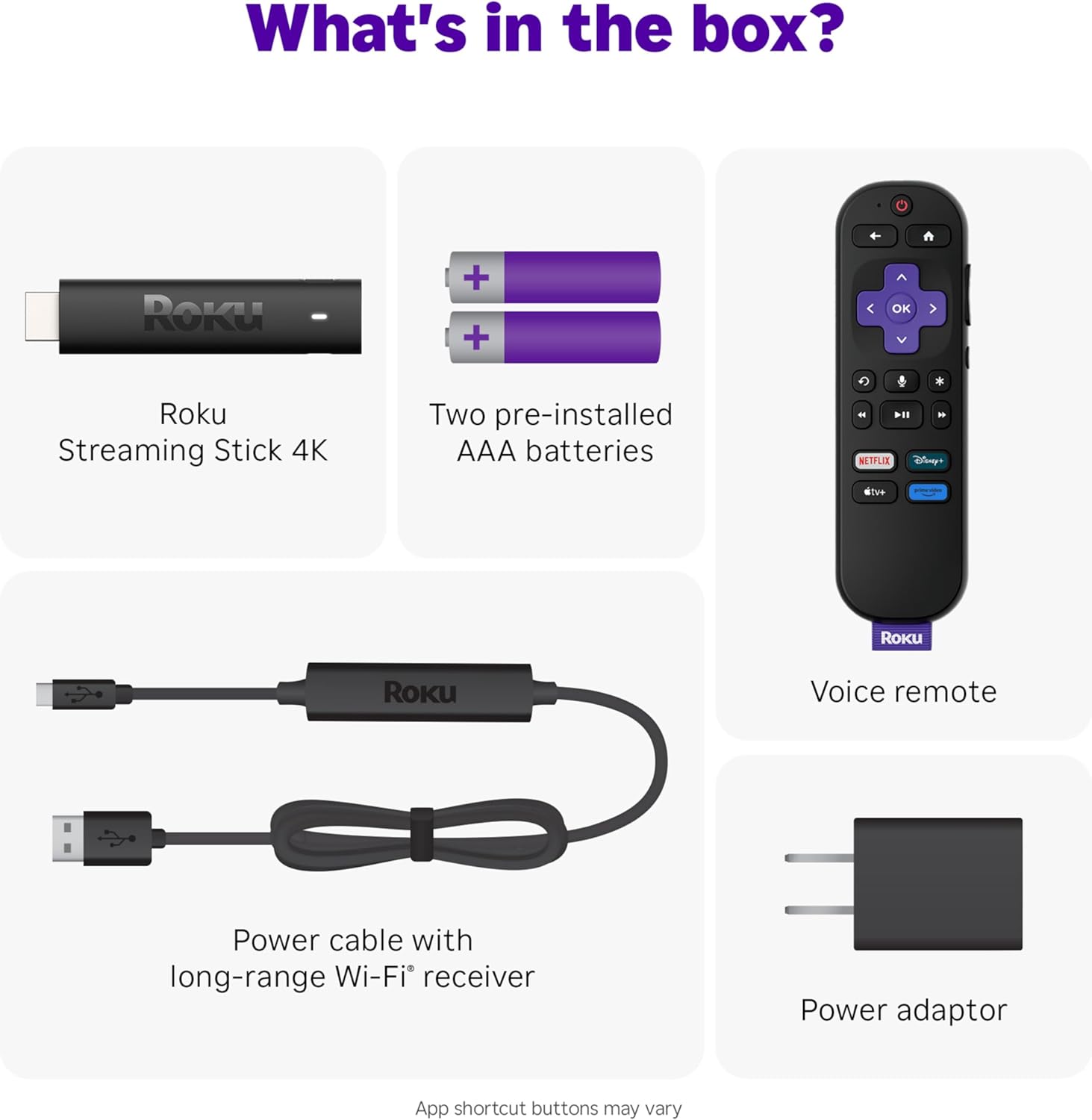 Roku Streaming Stick 4K - HDR & Dolby Vision Roku Streaming Device for TV with Voice Remote & Long-Range Wi-Fi - Free & Live TV