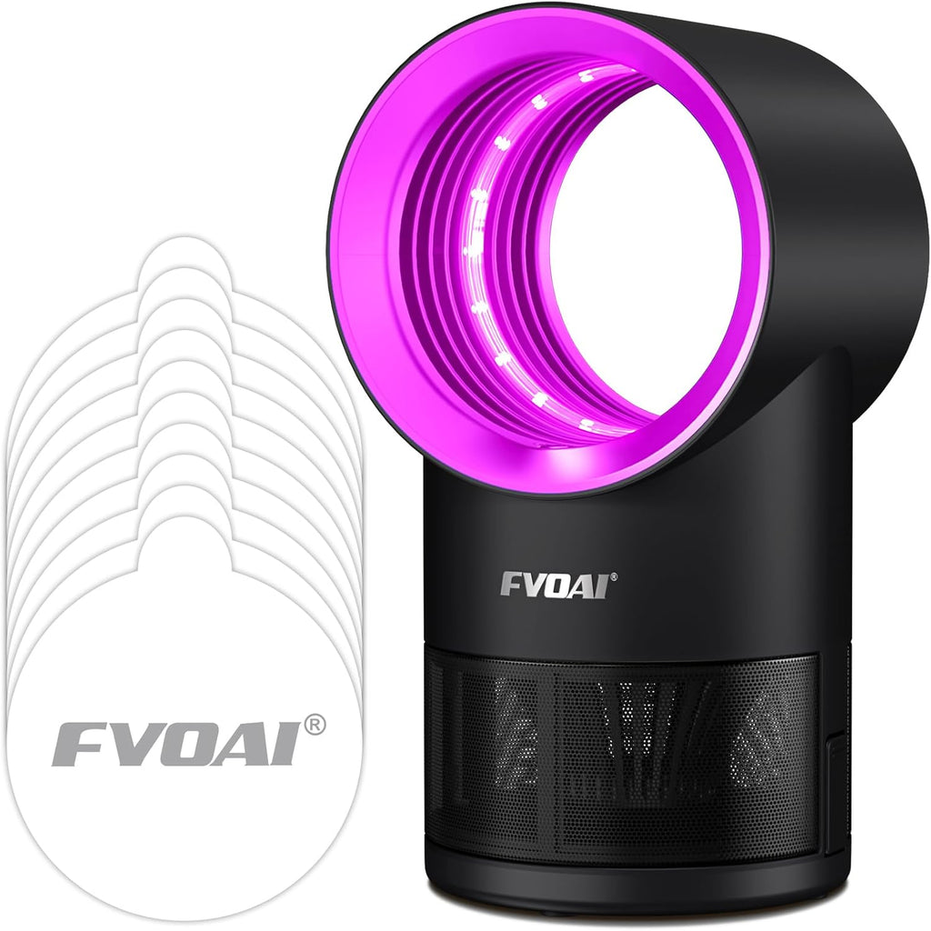 Fly Traps Indoor,Fruit Fly Trap for Indoors Mosquito Trap Indoor Insect Trap with Suction, Time Setting, Bug Light & 10 Pcs Sticky Glue Boards (Blue)