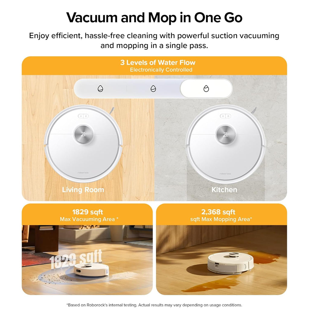 roborock Q7 M5+ Robot Vacuum and Mop, Upgraded from Q5 Max+, Up to 7-9 Weeks Self-Empty, 10000Pa Suction, Dual Anti-Tangle System for Pet Hair & Carpet, PreciSense LiDAR Navigation, App Control, Black