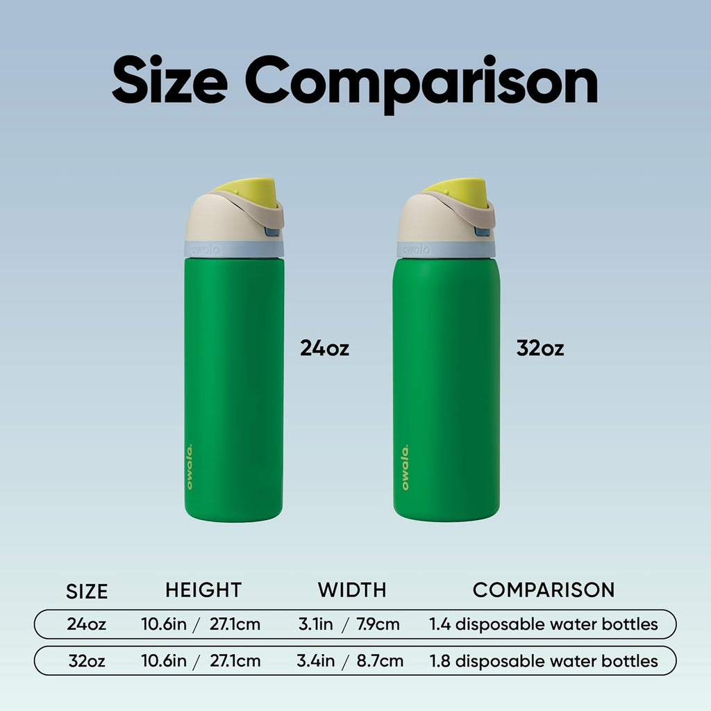 Owala FreeSip Insulated Stainless Steel Water Bottle with Straw, BPA-Free Sports Water Bottle, Great for Travel, 24 Oz, Denim