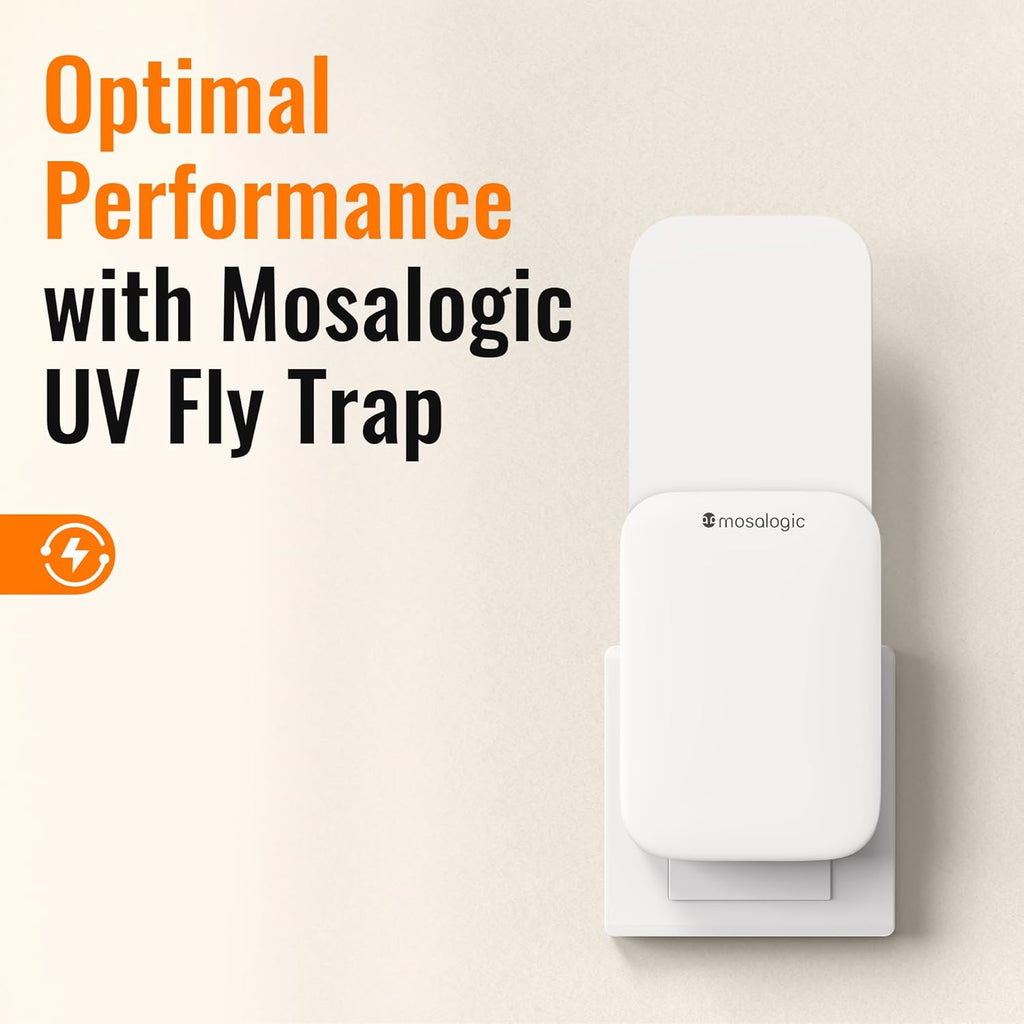 Mosalogic Fruit Fly Traps for Indoors Gnat Trap for House Indoor- 600 Sqft Protection Area UV Fly Insect Trapper for Fruit Flies，Gnat，Mosquito，and Other Flying Insect Plug in Bug Killer White