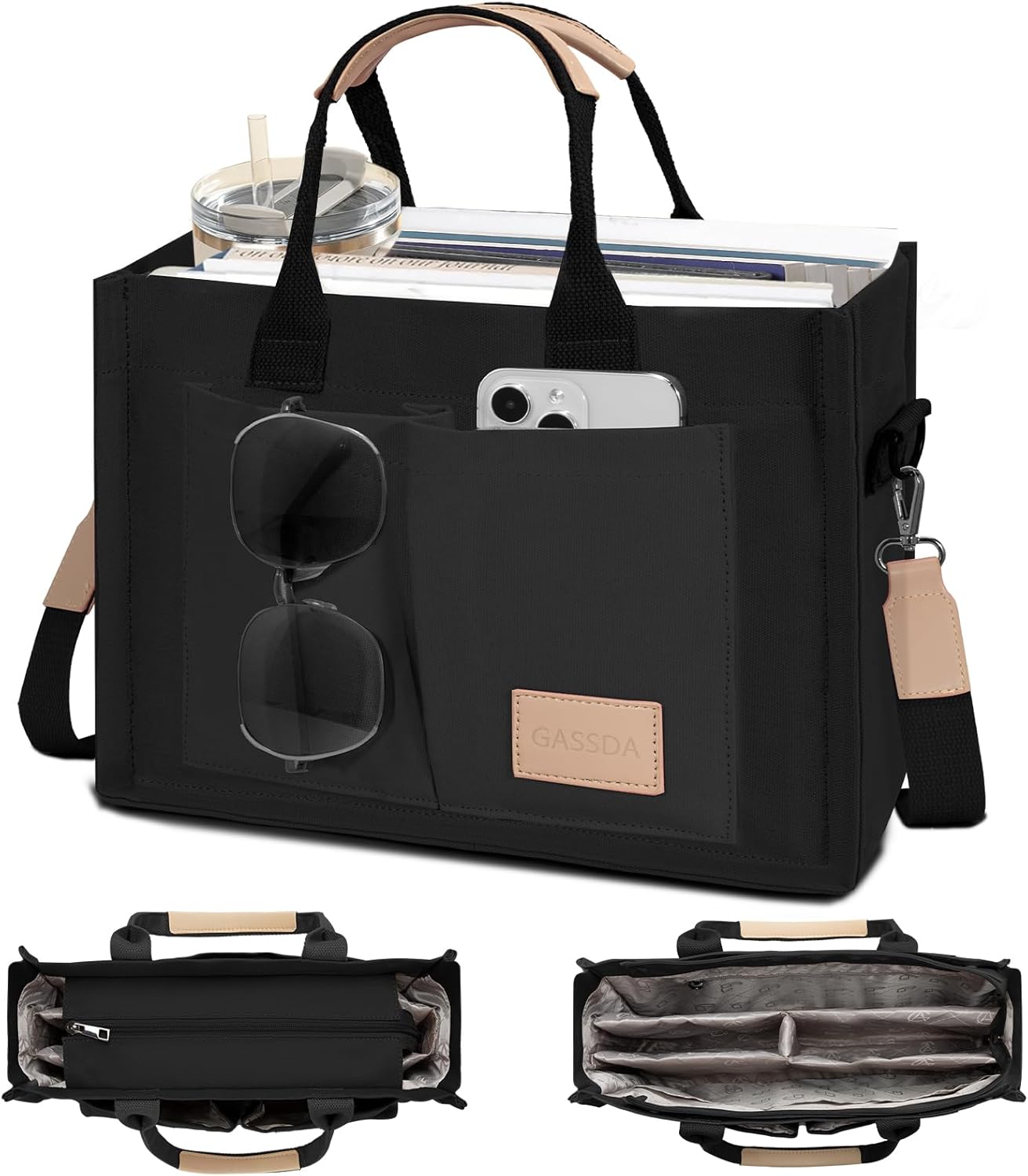 Tote Bags for Women Canvas Tote Purse Crossbody with Pockets Top Handle Shoulder Satchel Bag for Women