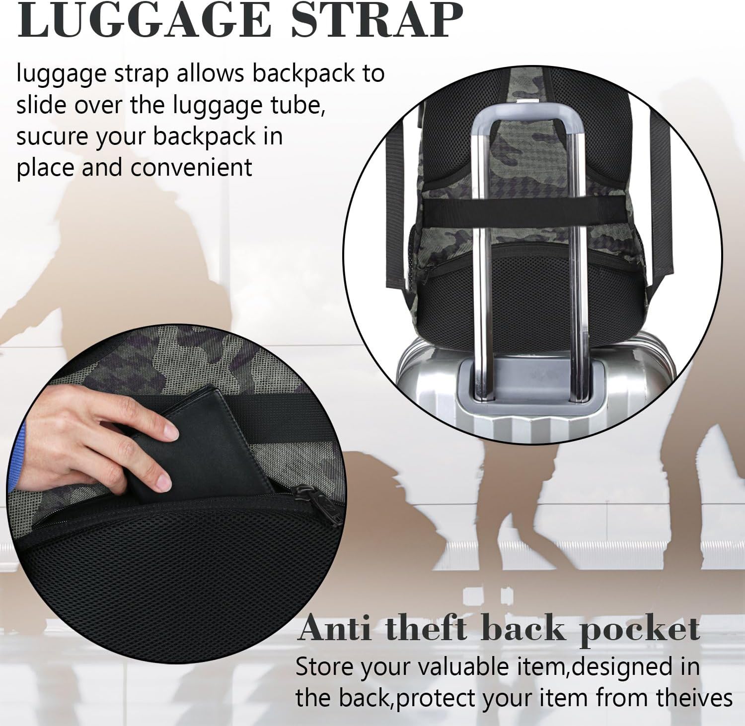 MATEIN Travel Laptop Backpack, Business Anti Theft Slim Sturdy Laptops Backpack with USB Charging Port, Water Resistant College School Computer Bag Gift for Men & Women Fits 15.6 Inch Notebook, Grey