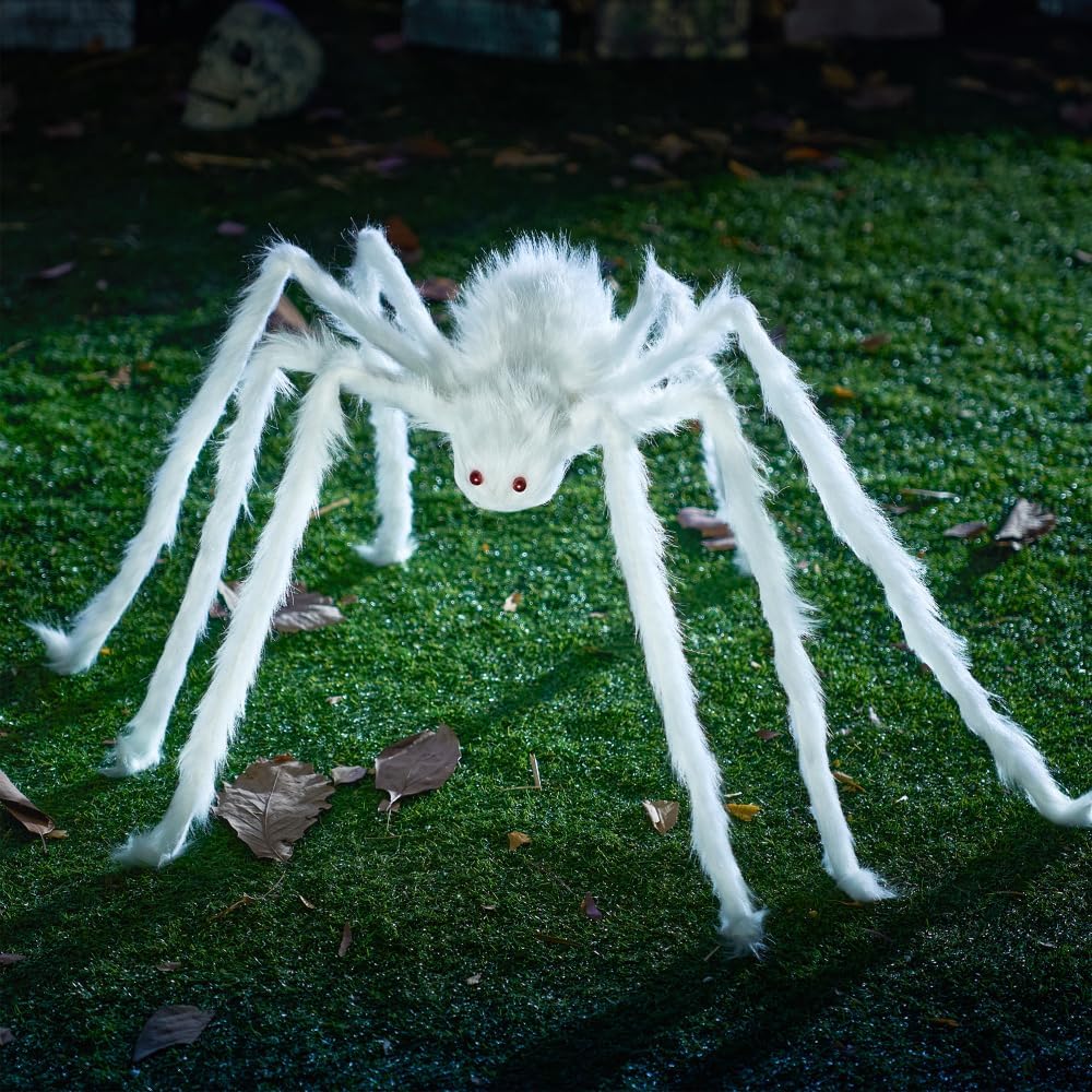 JOYIN Halloween Outdoor Decorations Giant Spider, 5 Ft Large Spider for Yard Lawn Garden Patio Scary Halloween Outside Decor, Indoor Haunted House Prop and Home Party Decor, Black