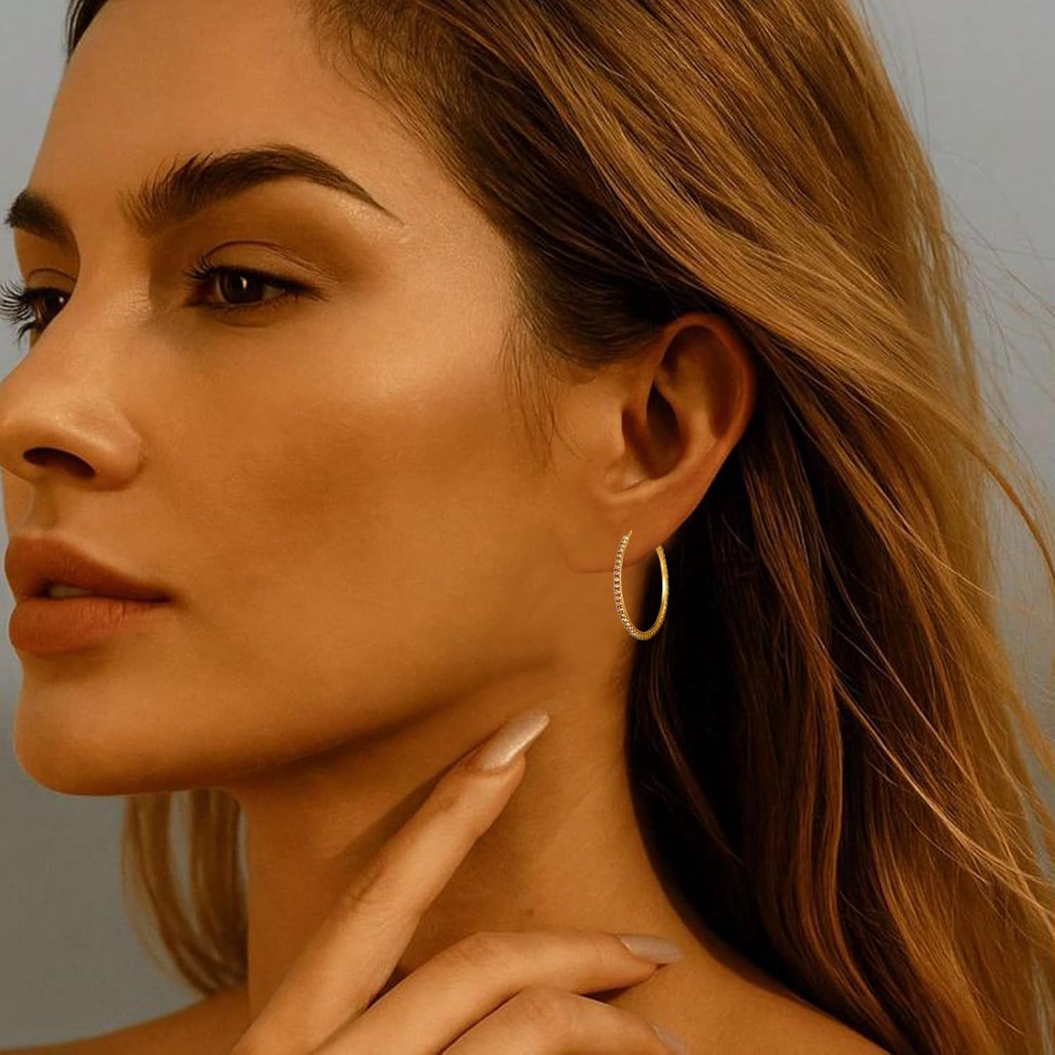 Gold Hoop Earrings Set for Women, 12 Pairs Hypoallergenic Large/Big Thin Thick Gold Hoops Earrings Loop Pack for Jewelry Gift 40mm/50mm