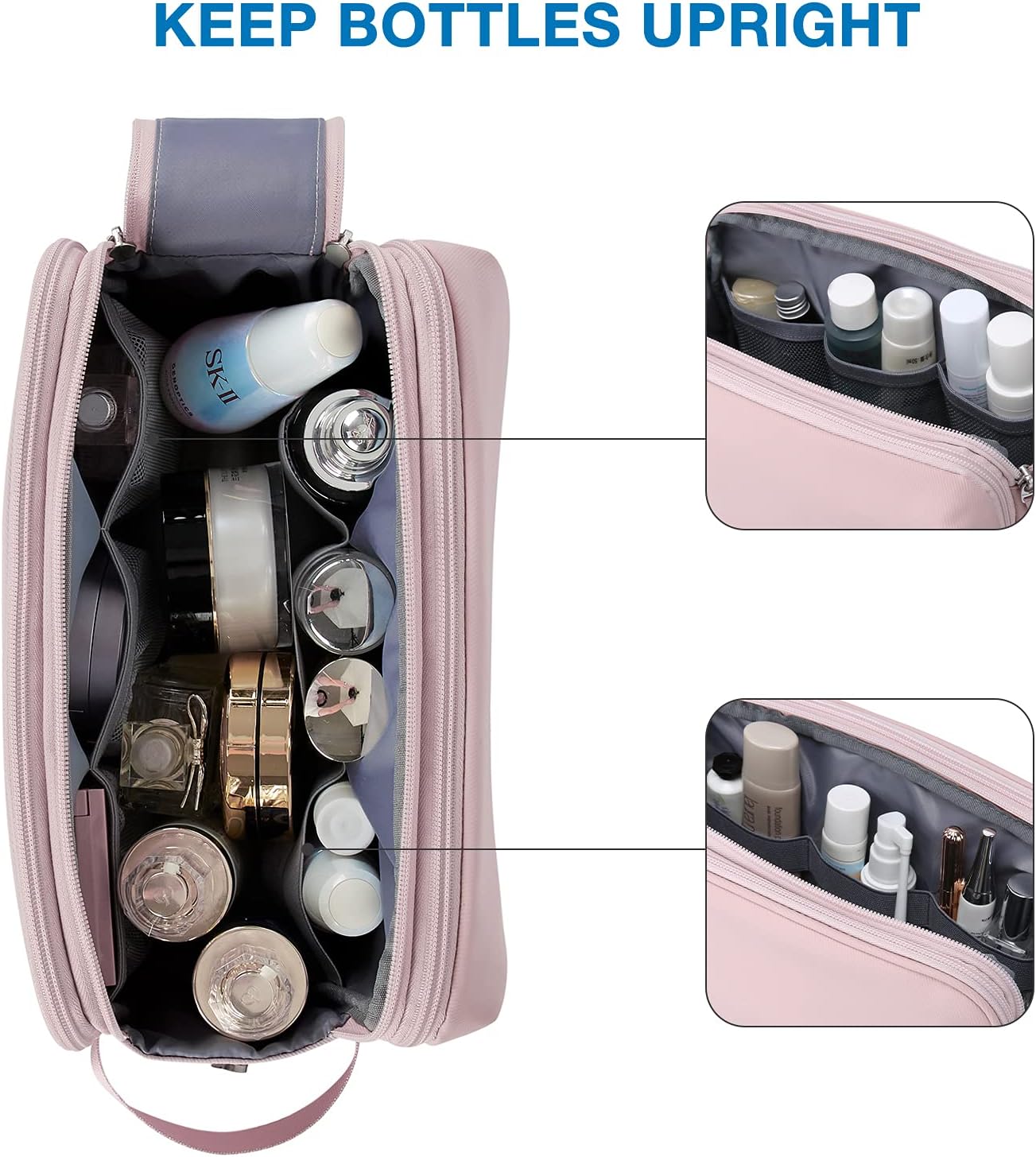 BAGSMART Toiletry Bag for Men, Travel Toiletry Organizer Dopp Kit Water-resistant Shaving Bag for Toiletries Accessories, Door Room Essentials, Black-medium