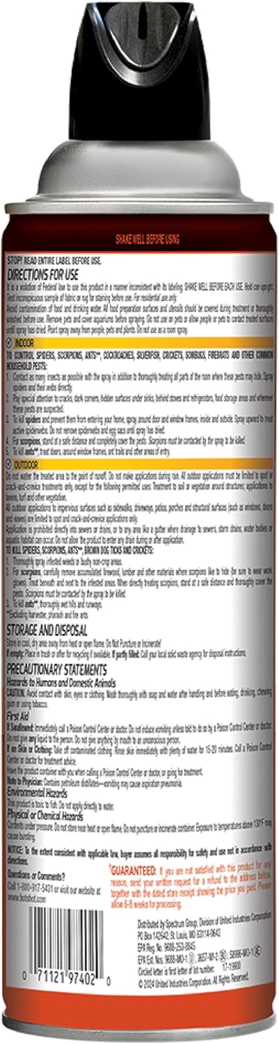 Hot Shot Ant, Roach & Spider Killer, Kills Insects Indoors and Outdoors, Kills Roaches and Listed Ants on Contact, Insecticide Spray, 17.5 Ounce (Crisp Linen)