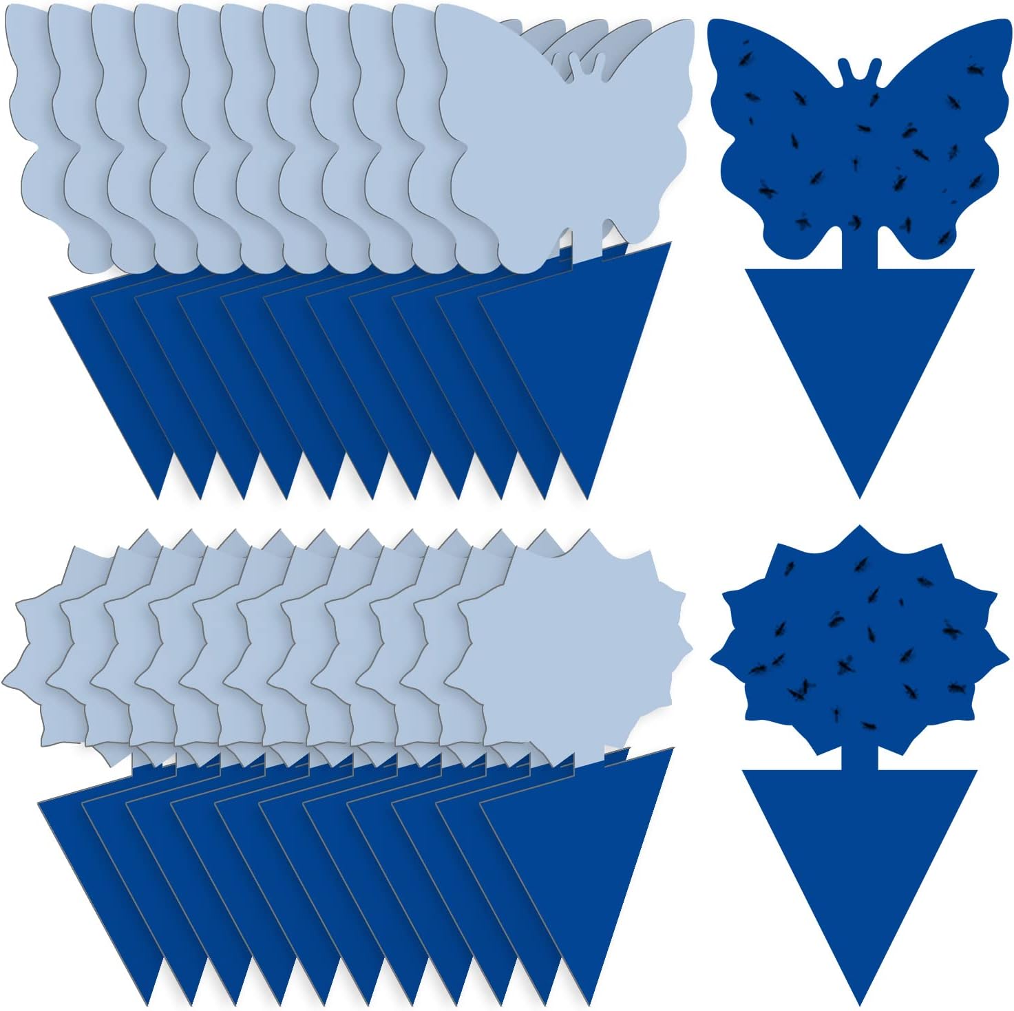 Landisun Fruit Fly Traps 48PCS Fungus Gnat-Traps for Indoor-Outdoor Yellow Fruit-Fly Sticky-Trap Plants Flying Bug Insects Traps