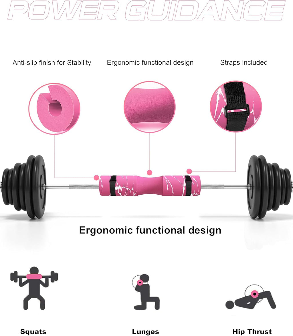 POWER GUIDANCE Barbell Squat Pad - Neck & Shoulder Protective Pad - Great for Squats, Lunges, Hip Thrusts, Weight Lifting & More - Fit Standard and Olympic Bars Perfectly