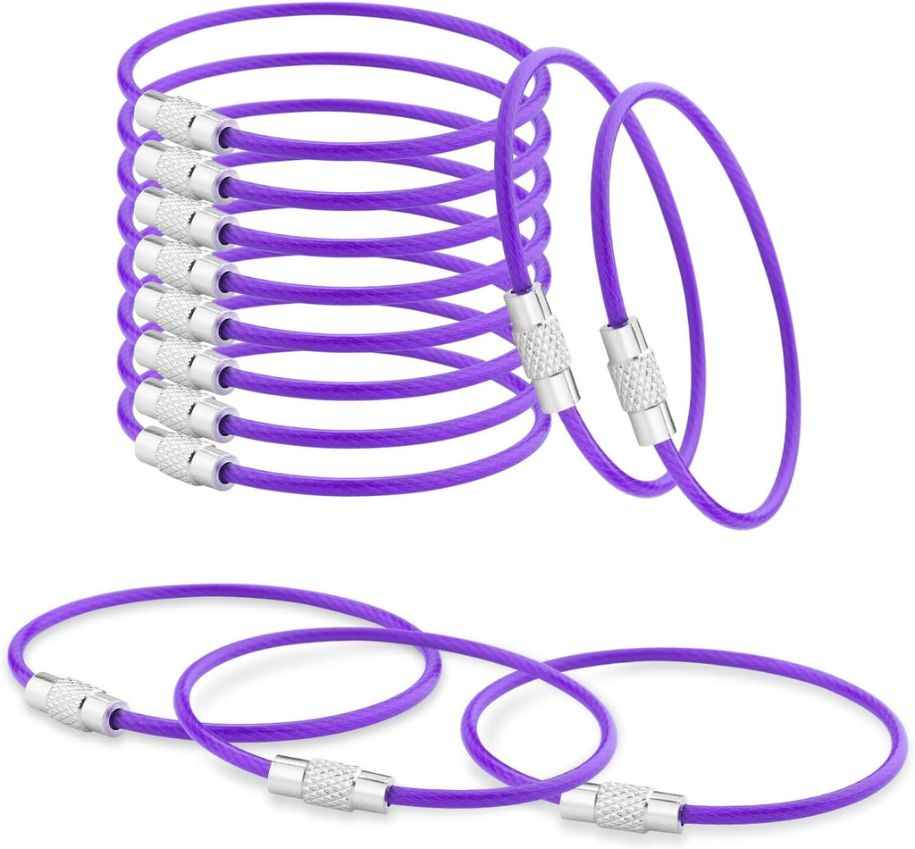 CooBigo 16 Pack Stainless Steel Loops 2mm Coated Wire Keychain Cable Large Keyrings 6 inch Key Chain for Luggage Tags, Key Tags, Keyrings, Kitchen utensils, Duster-Assorted Colors