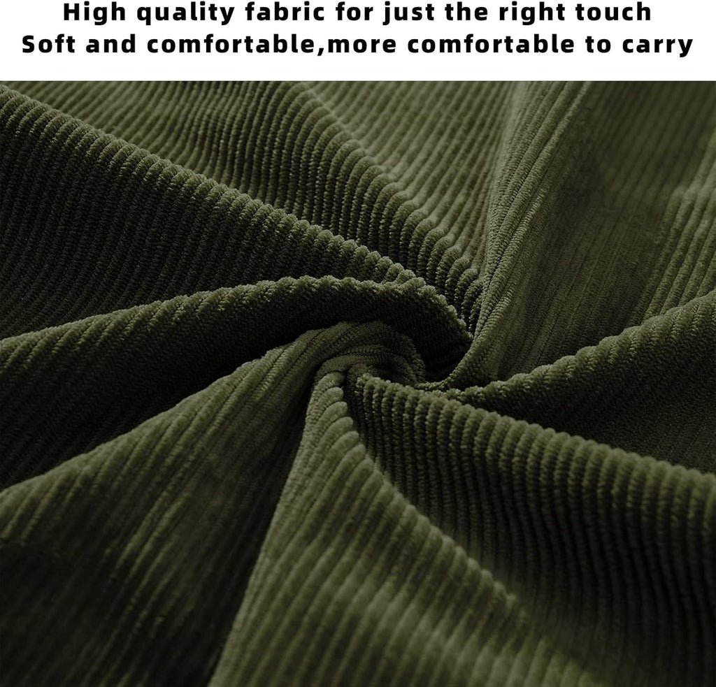 KALIDI Women Corduroy Tote Bag Zipper Casual Tote's Handbag Big Capacity Shoulder Bag with Pockets