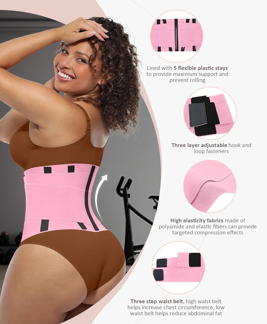 FeelinGirl Waist Trainer Belt Waist Cincher Trimmer Ab Belt Tummy Control Body Shaper with Triple Wrap Women and Men