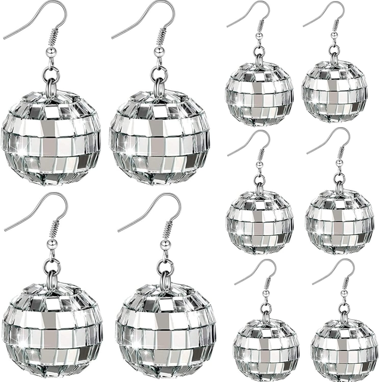 Disco Ball Earrings 24mm 70'S Disco Punk Earrings for Women Jewelry