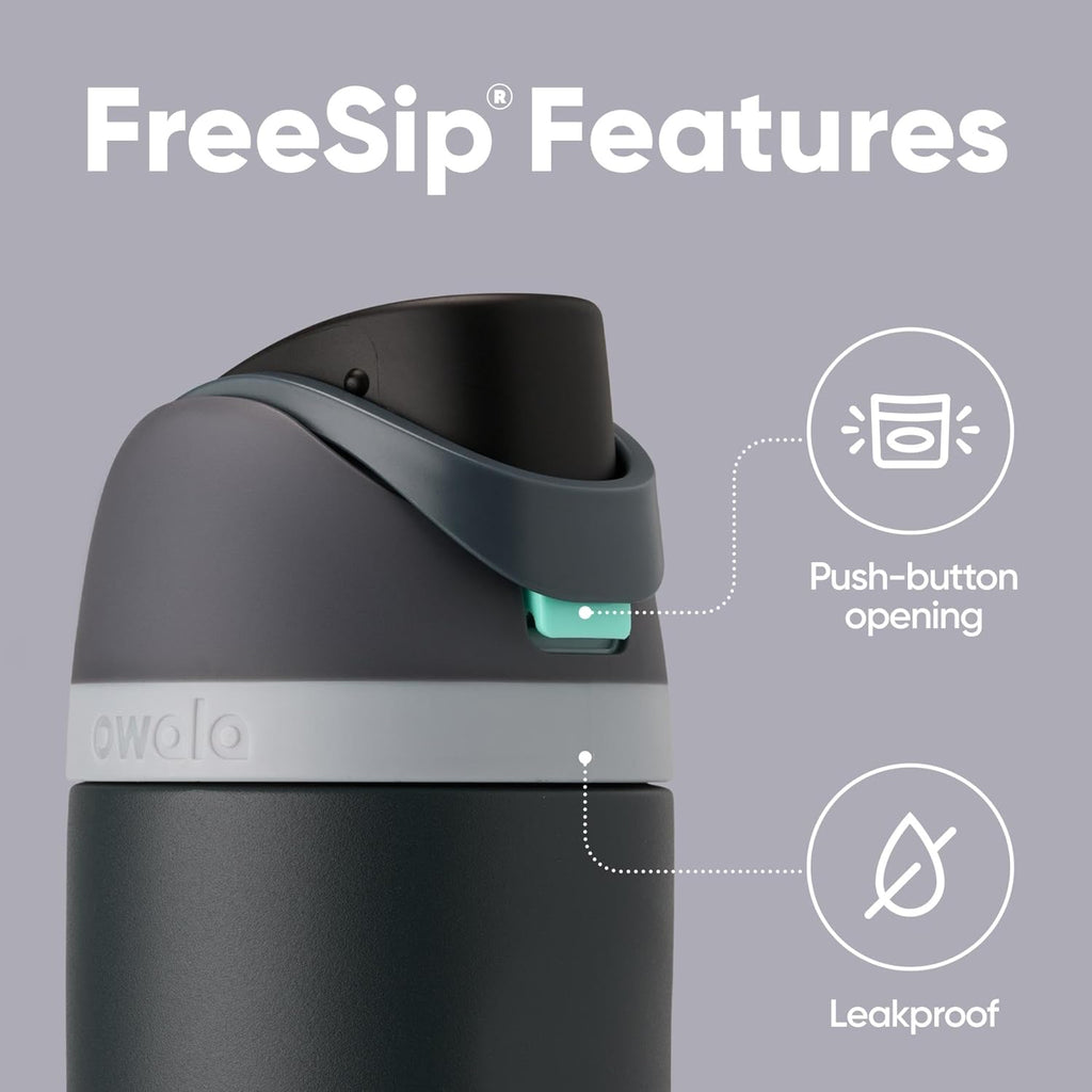 Owala FreeSip Insulated Stainless Steel Water Bottle with Straw, BPA-Free Sports Water Bottle, Great for Travel, 24 Oz, Denim