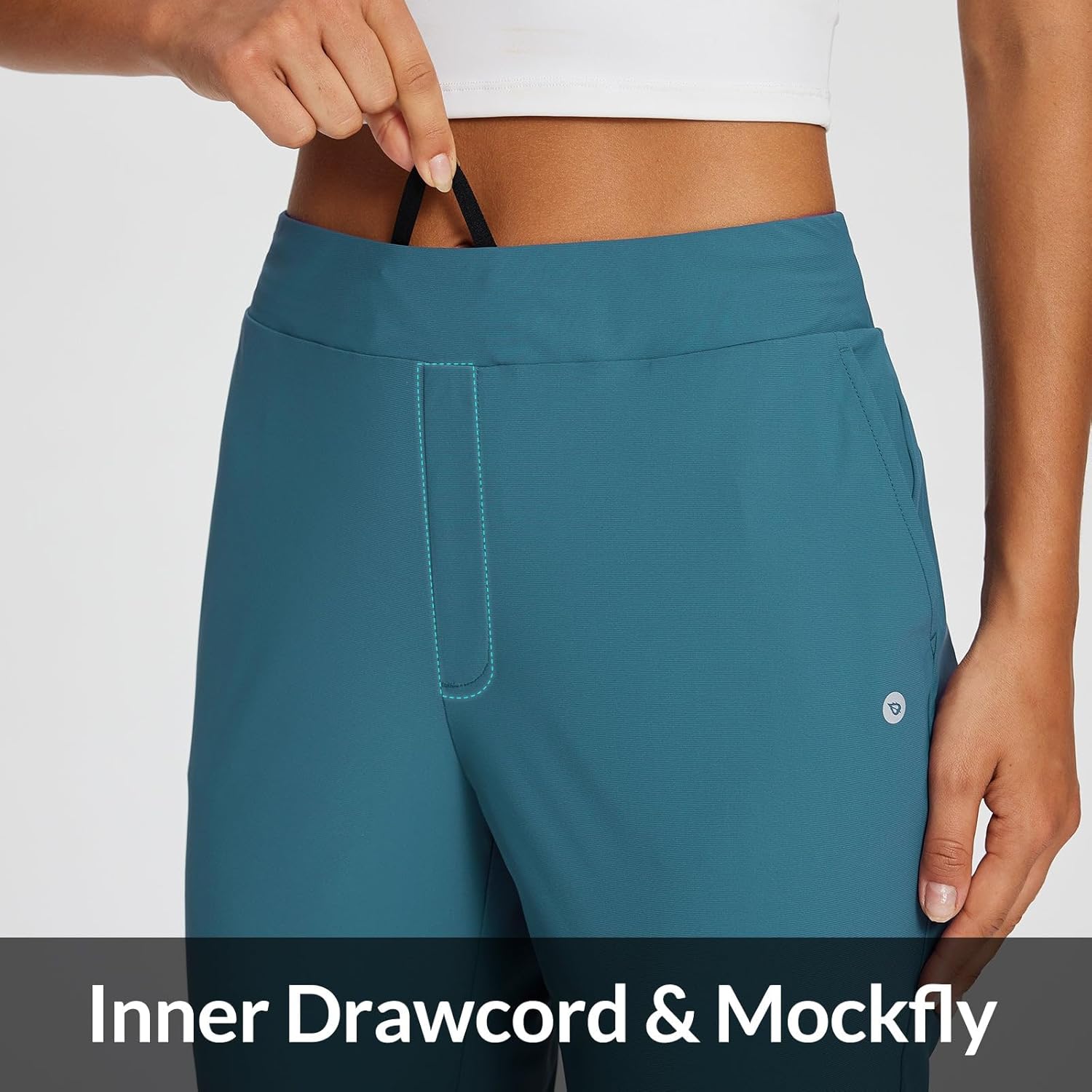 baleaf Womens Travel Pants Lightweight Stretch with Zipper Pockets Petite Ankle Dressy Golf Work Business Casual Slacks