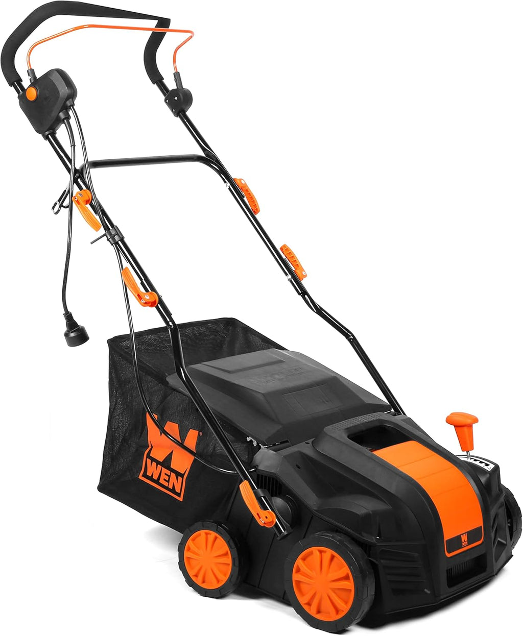 WEN DT1516 16-Inch 15-Amp 2-in-1 Electric Dethatcher and Scarifier with Collection Bag, Black